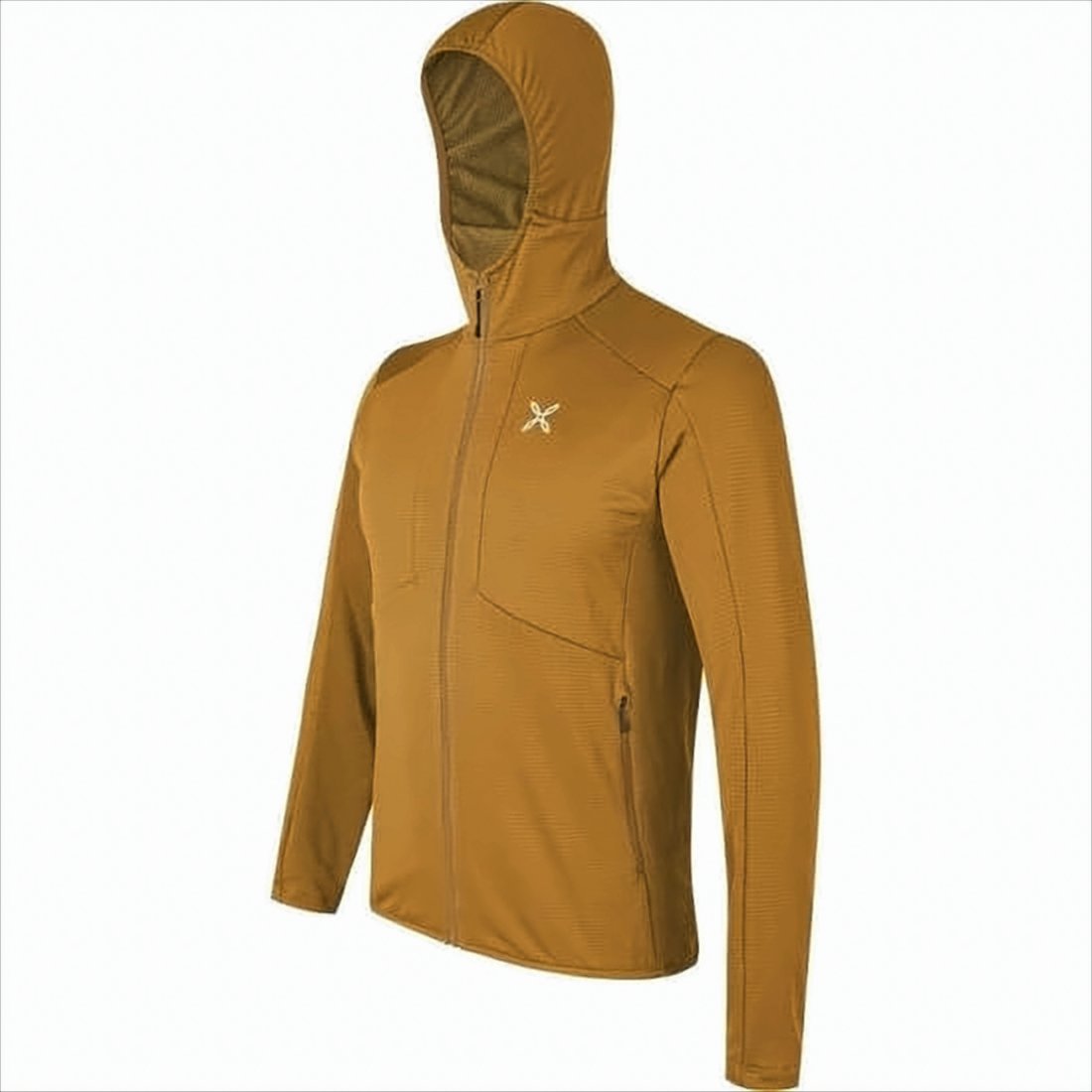 Fitted Brown Activewear Jacket with High Collar