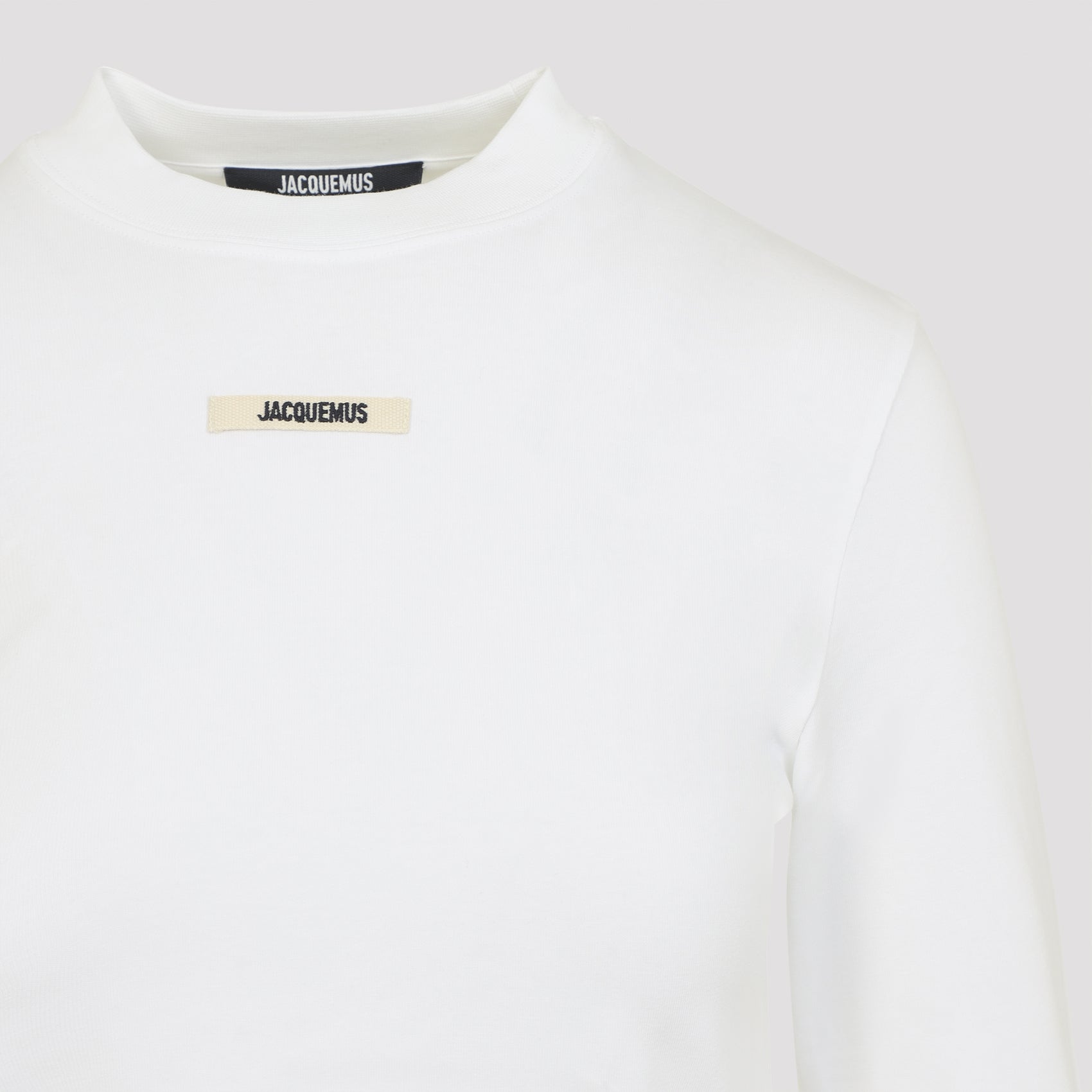 Fitted Long-Sleeve Top With High Neckline