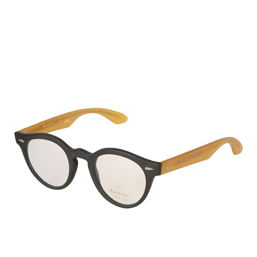 Robin Round Frame Eyeglasses with Amber Temples
