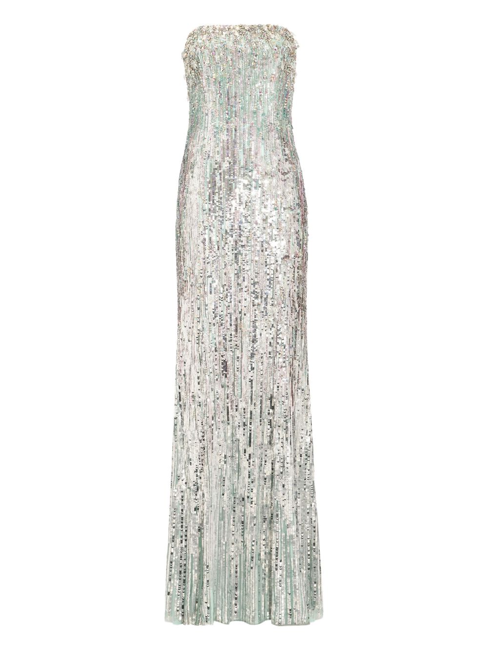 Floor-Length Strapless Gown With All-Over Sequins
