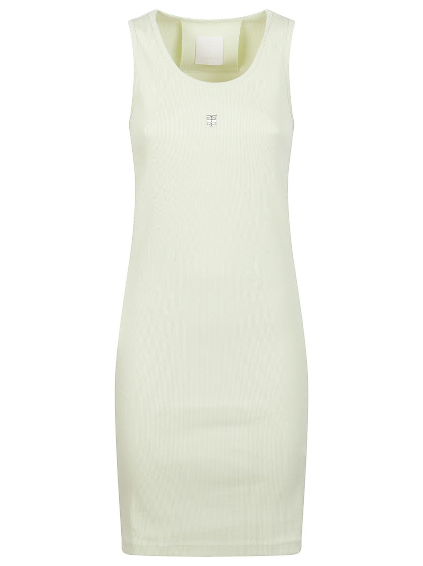 Sleeveless Ribbed Dress With Subtle Logo Detail