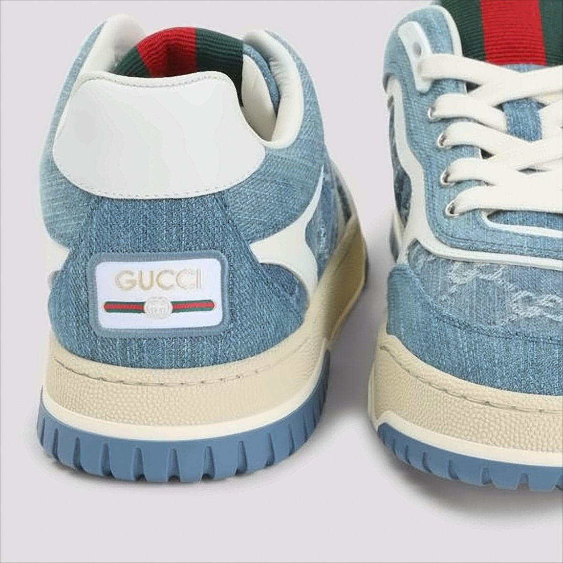 Denim-Upper Sneakers with Signature Monogram