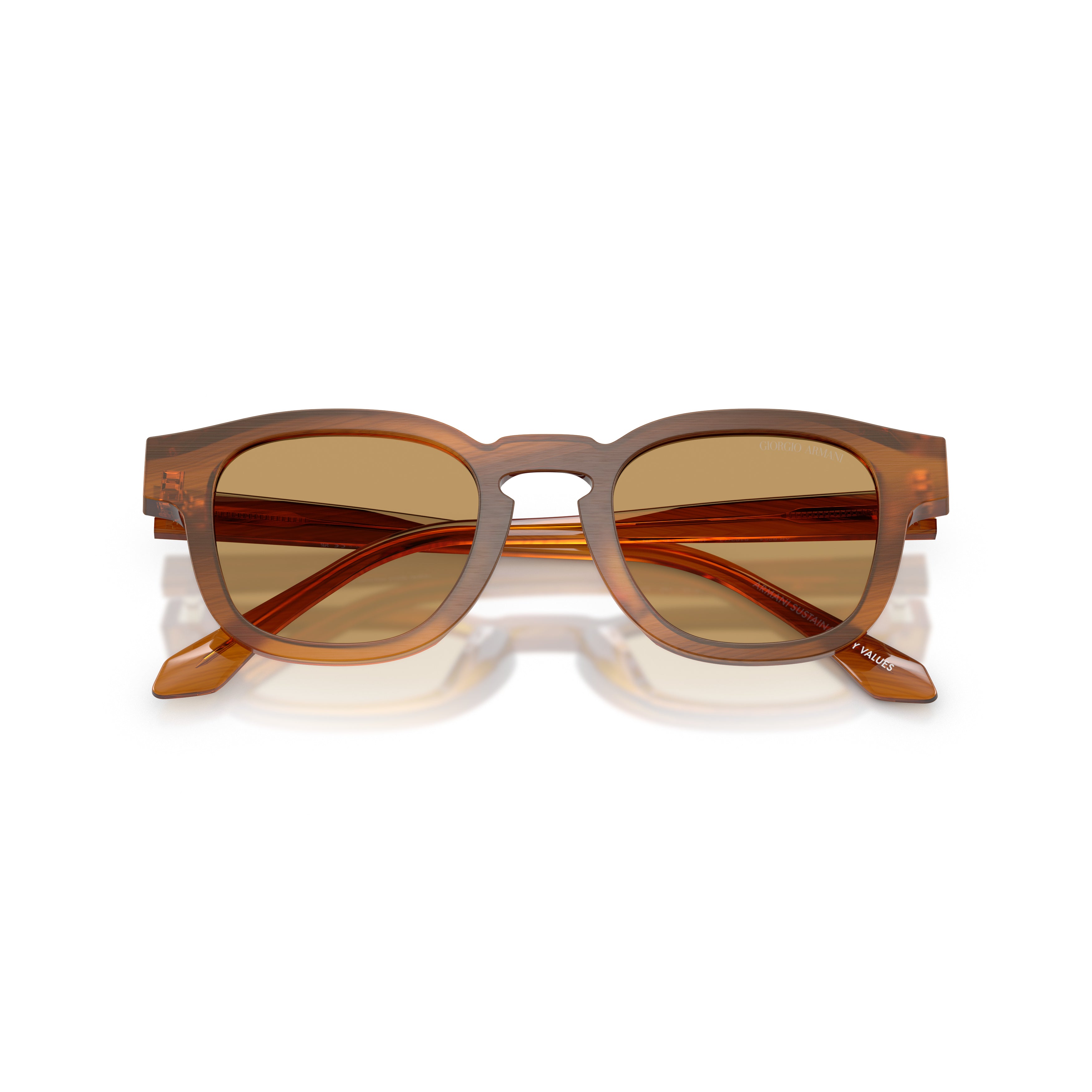 0ar8254u Translucent Brown Acetate Sunglasses with Rounded Square Frame