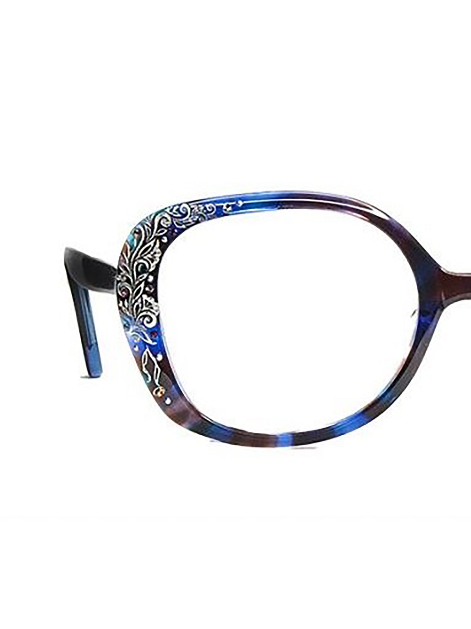 Oversized Cat-Eye Optical Frames with Intricate Temple Detailing