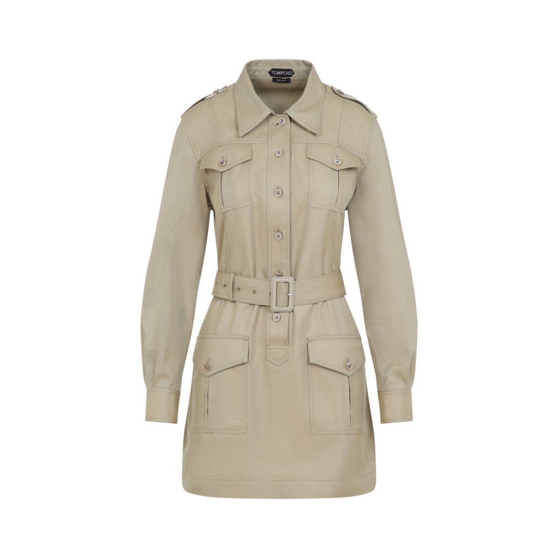 Tailored Belted Dress In Captivating Nude Palette