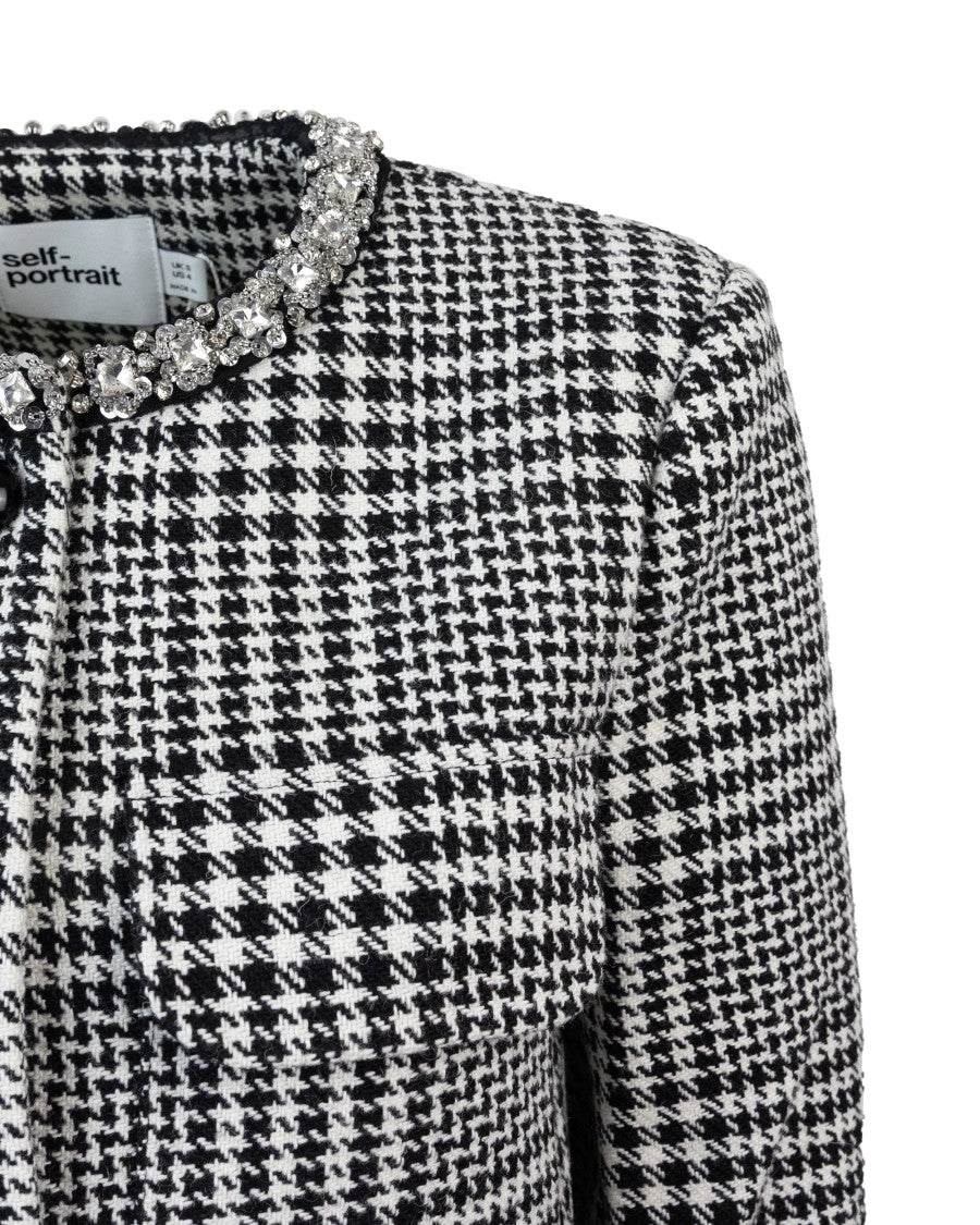 Houndstooth Crystal Trim Jacket