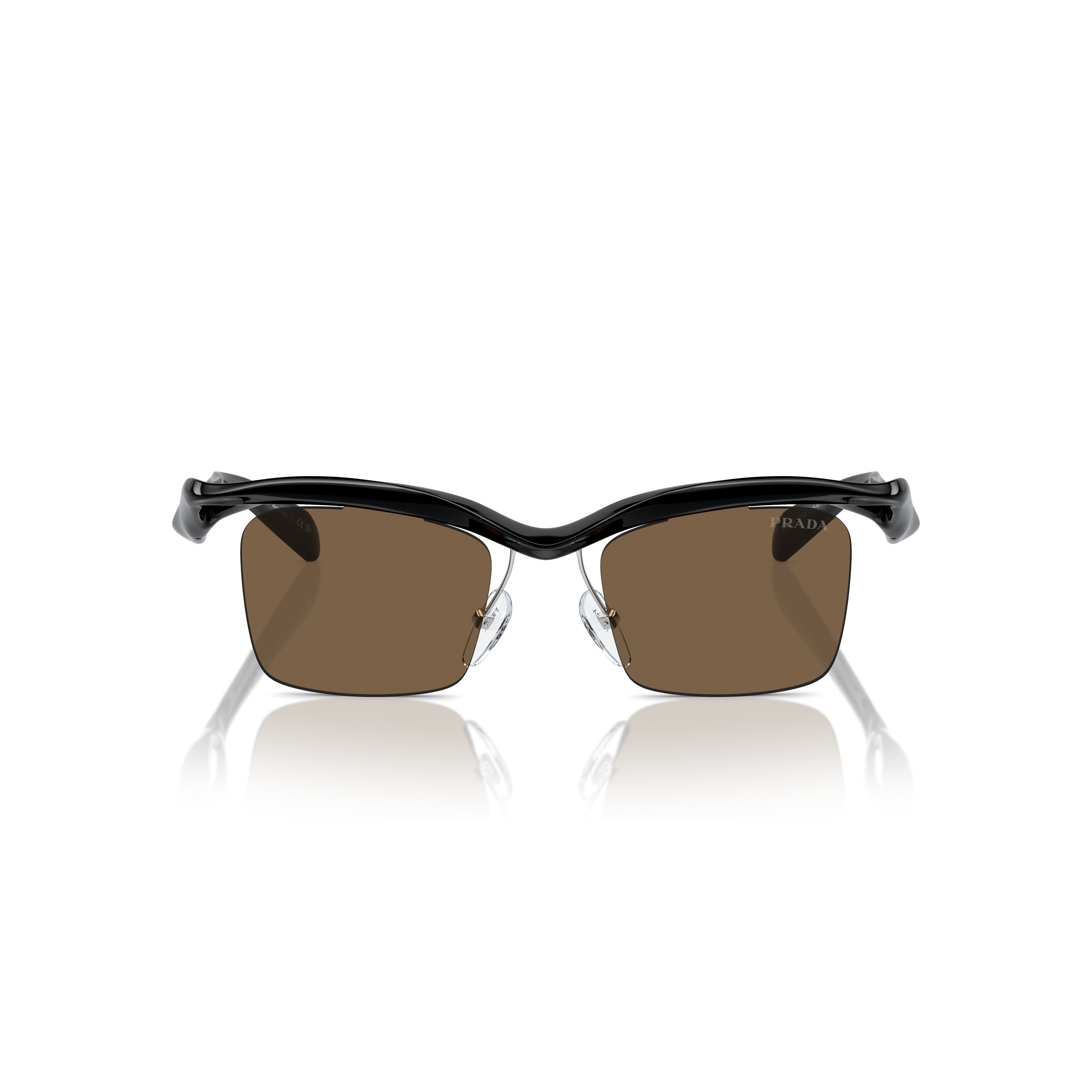 0pr A15s Sculptural Black Nylon Sunglasses