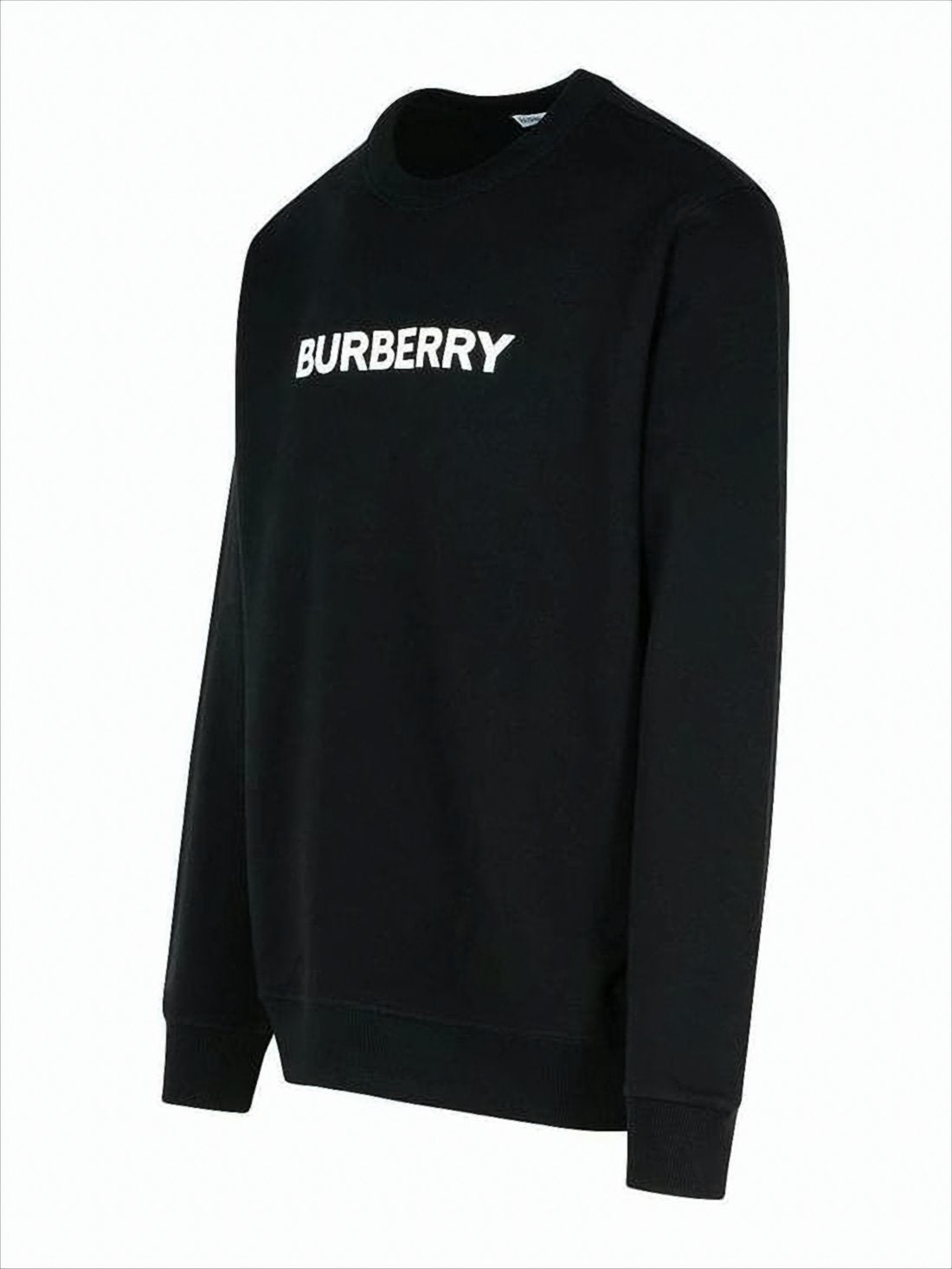 Crewneck Sweatshirt with Bold Logo in Solid Black