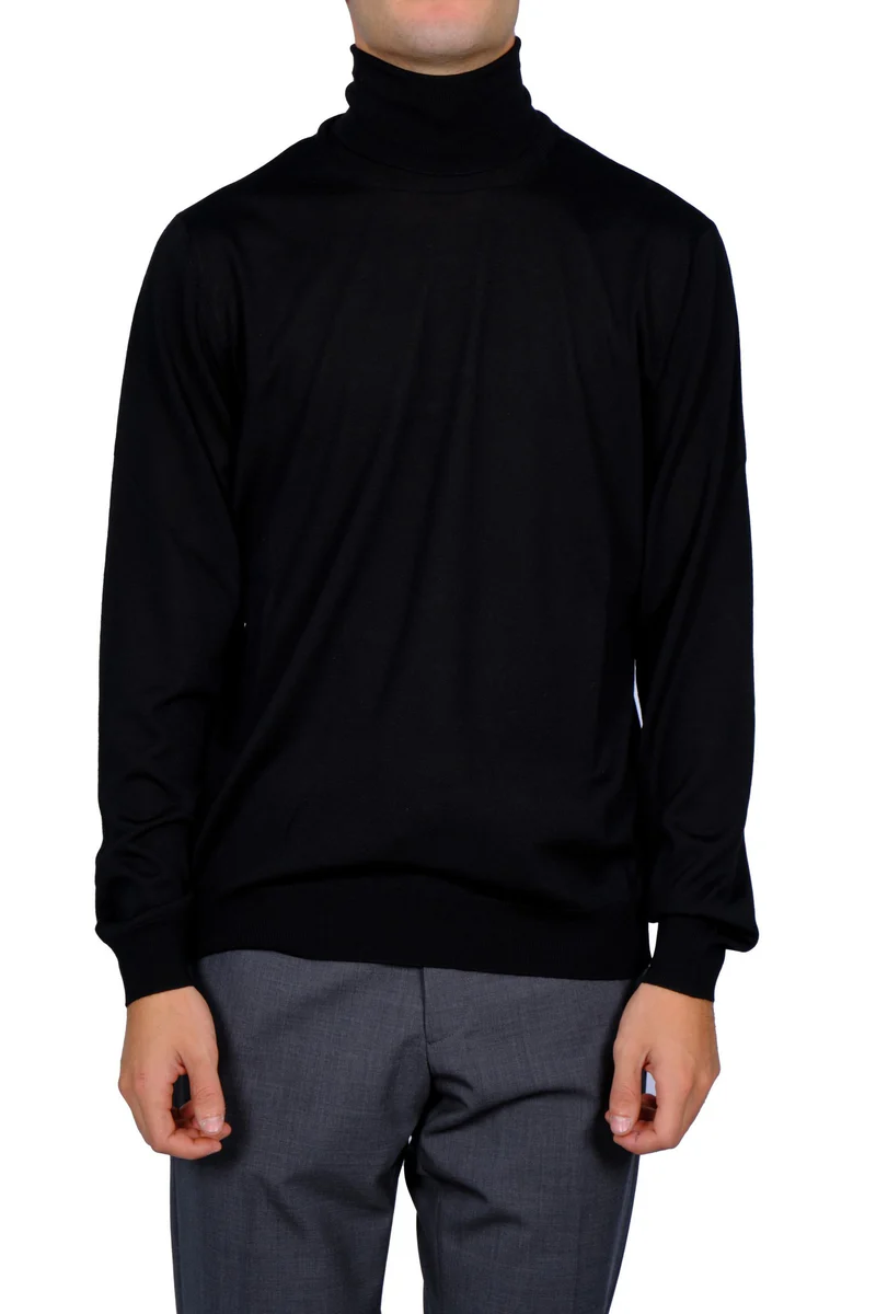 Fitted Merino Wool Turtleneck Sweater