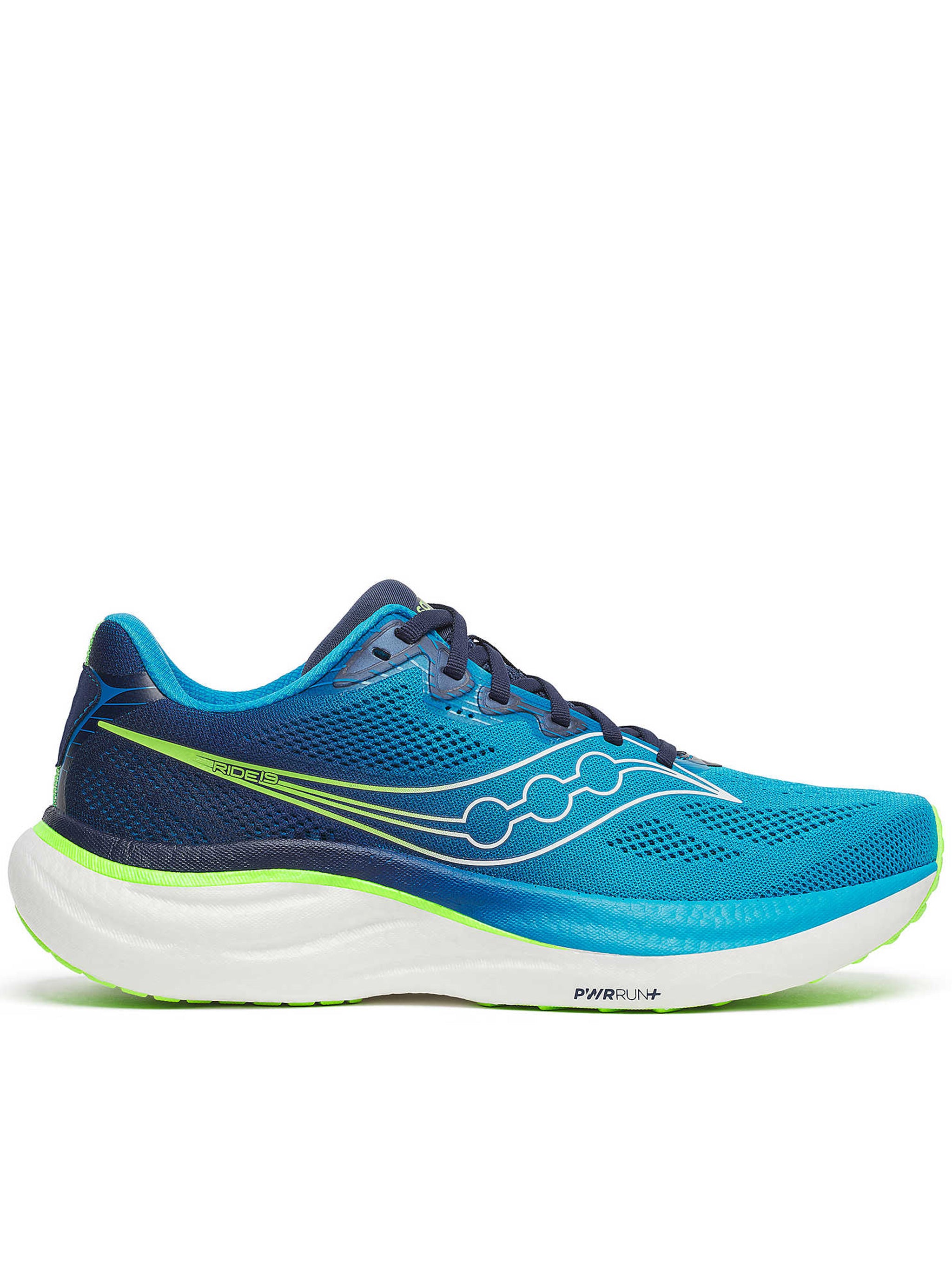 Breathable Blue Running Sneakers with Neon Accents