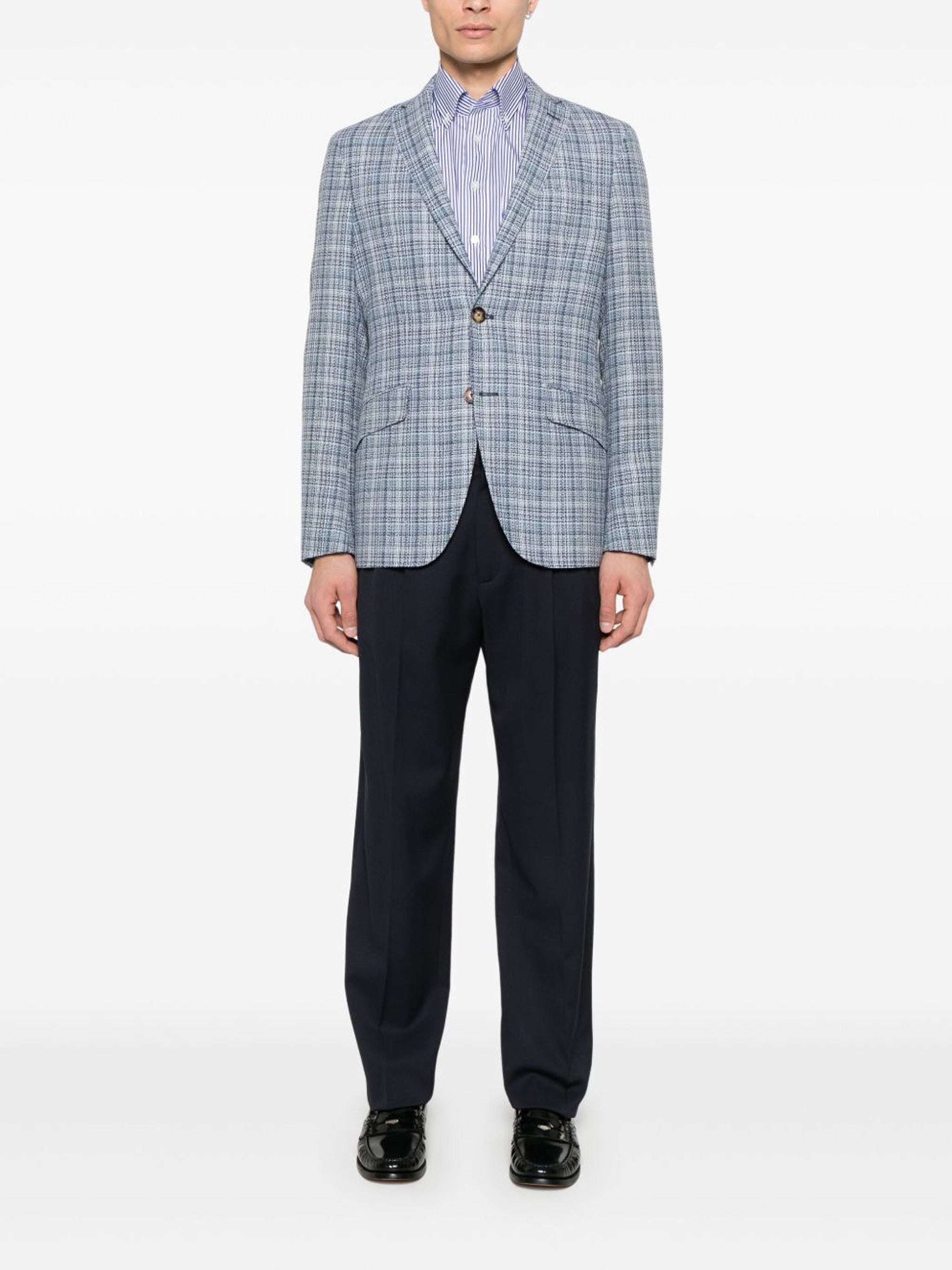 Blue Roma Logo Bd Vertical Stripe Shirt