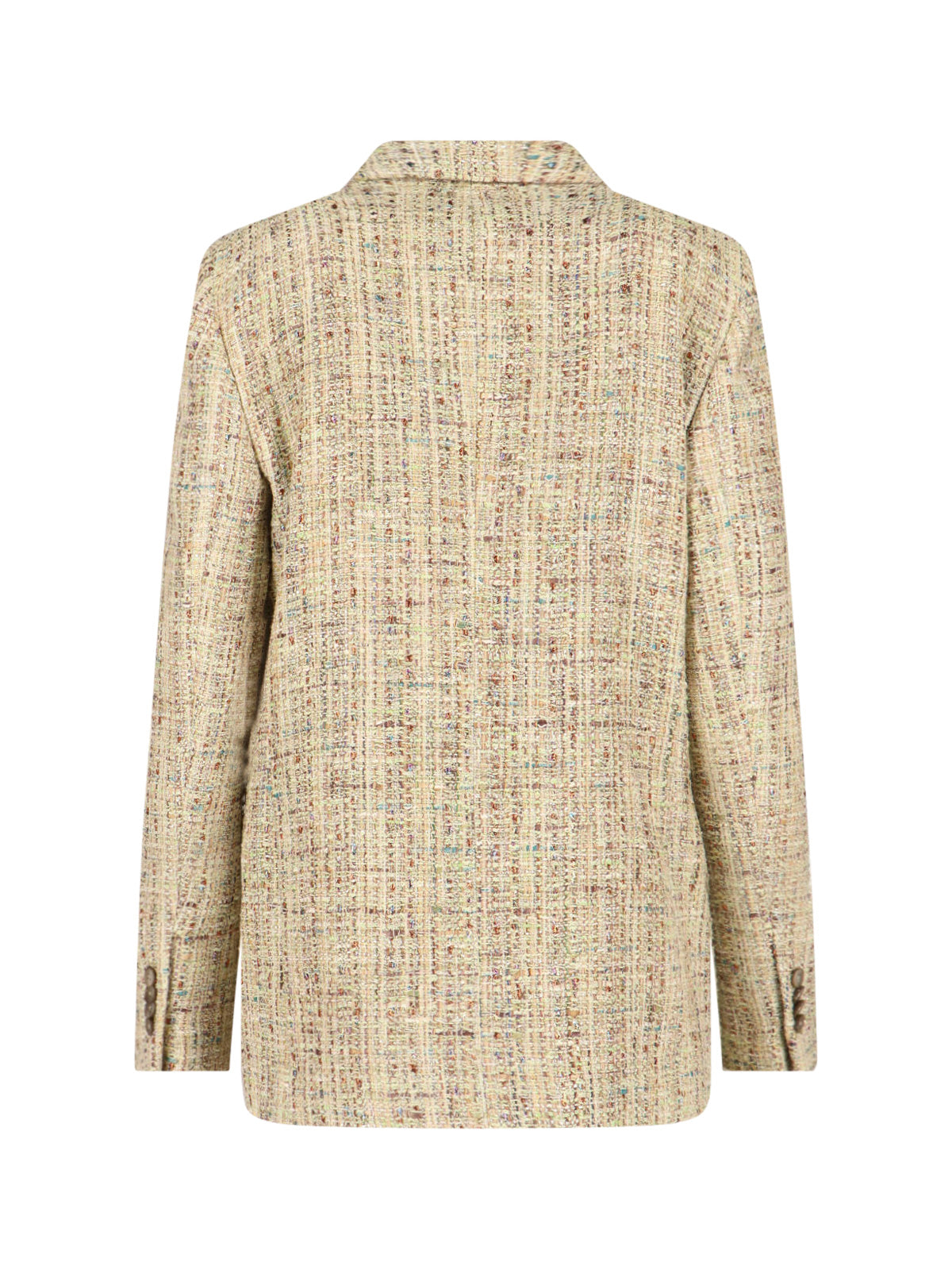 Double-Breasted Textured Tweed Jacket