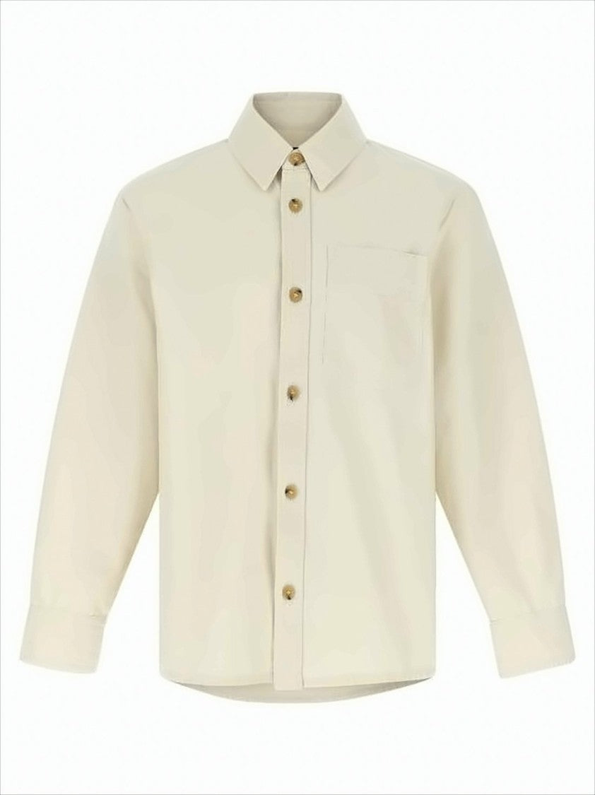Long-Sleeve Cotton Shirt with Classic Collar