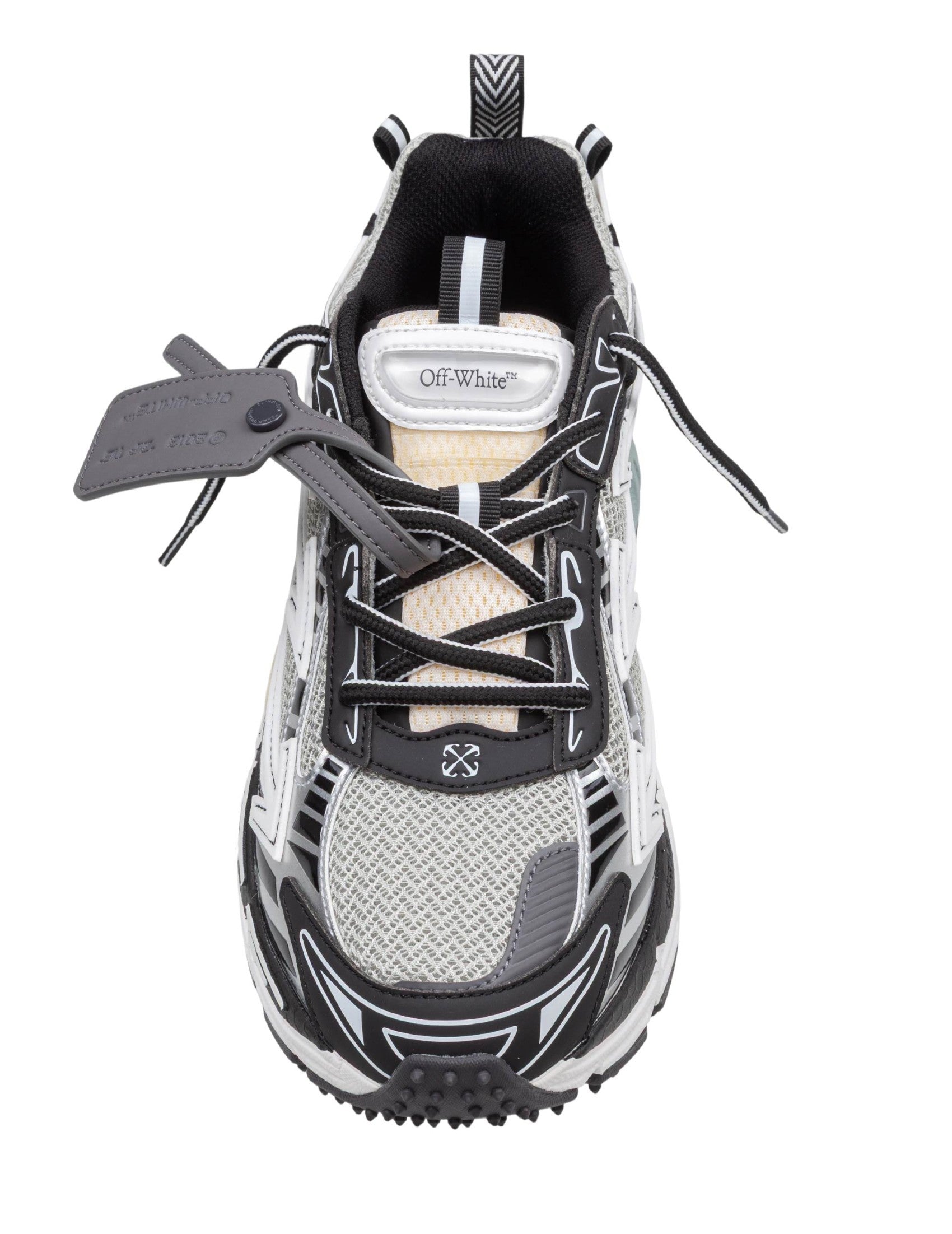 Mesh And Leather Sneakers With Iconic Arrow Motifs And Strap