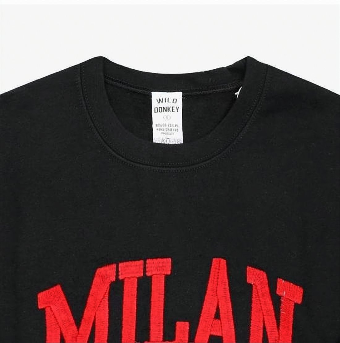 Long-Sleeved Sweatshirt with Bold Red Embroidery