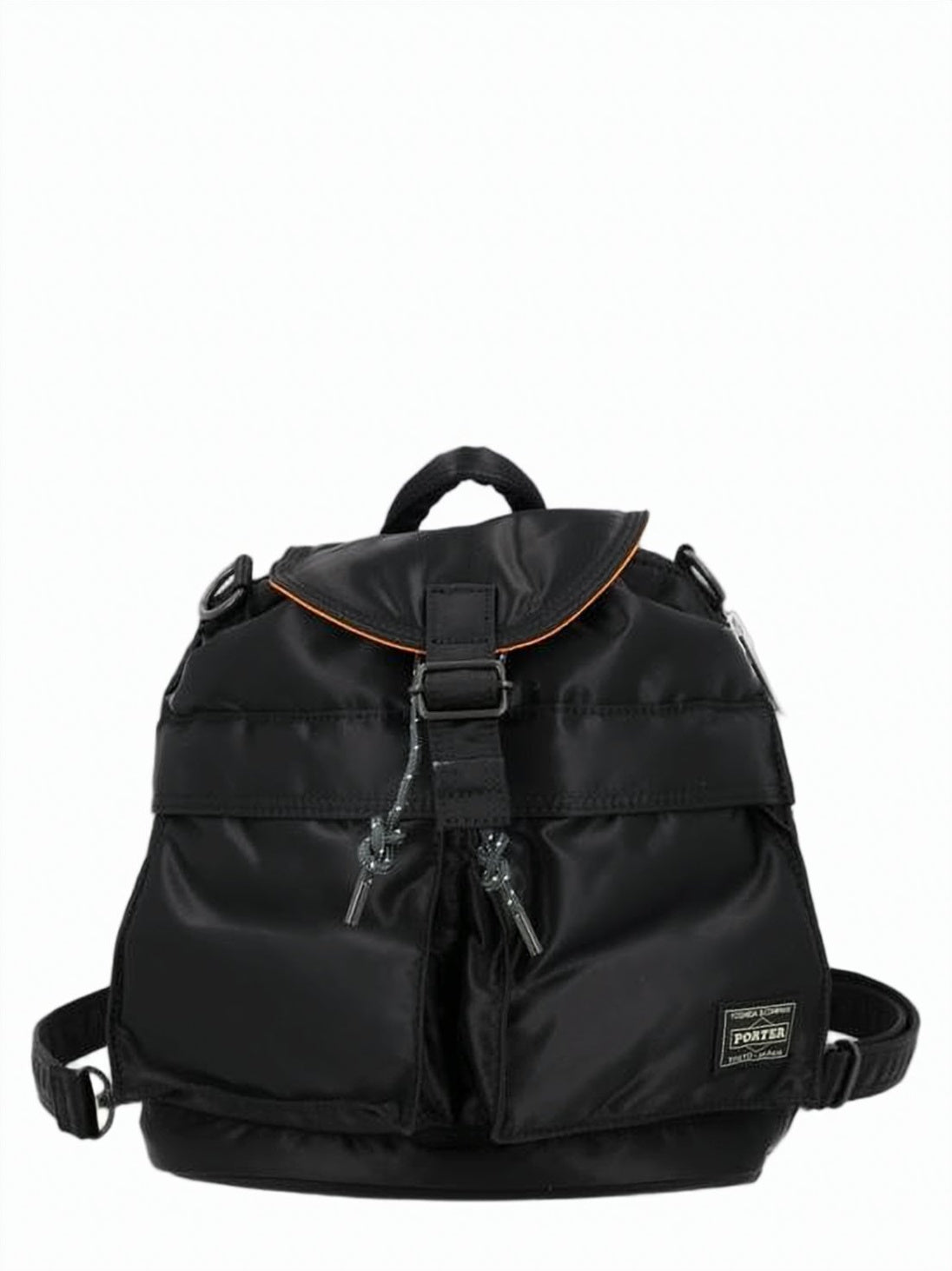 Nylon Shoulder Bag with Flap Closure and Dual Pockets