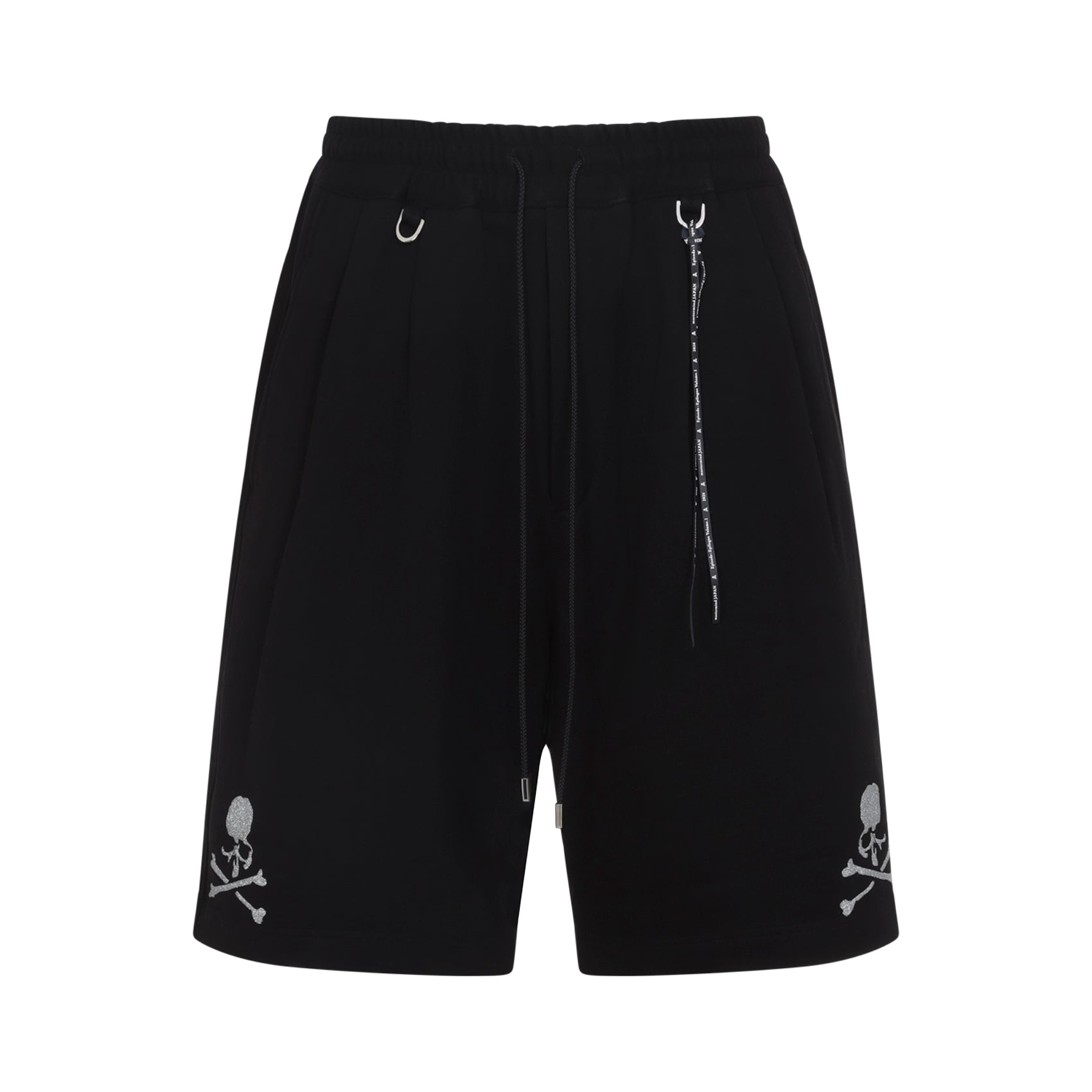 Black Bermuda Shorts with Elastic Waistband