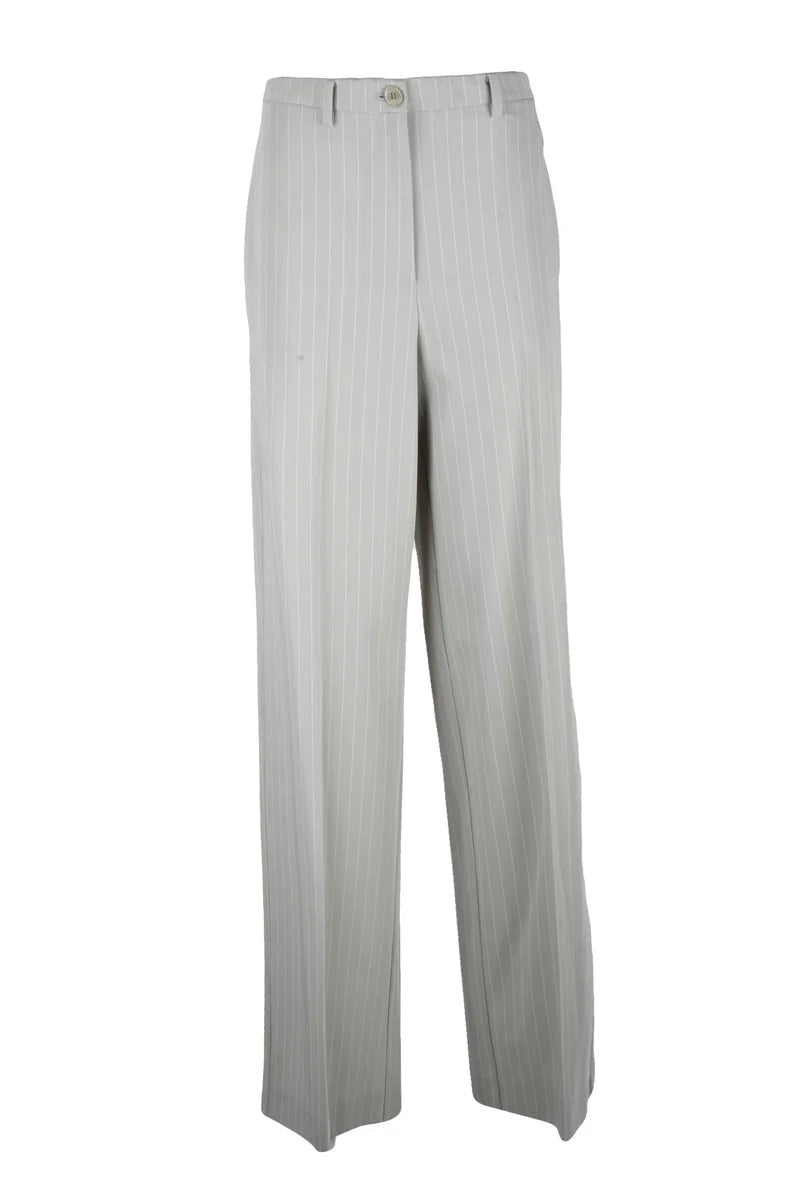 Wide Leg Trousers - Light Grey