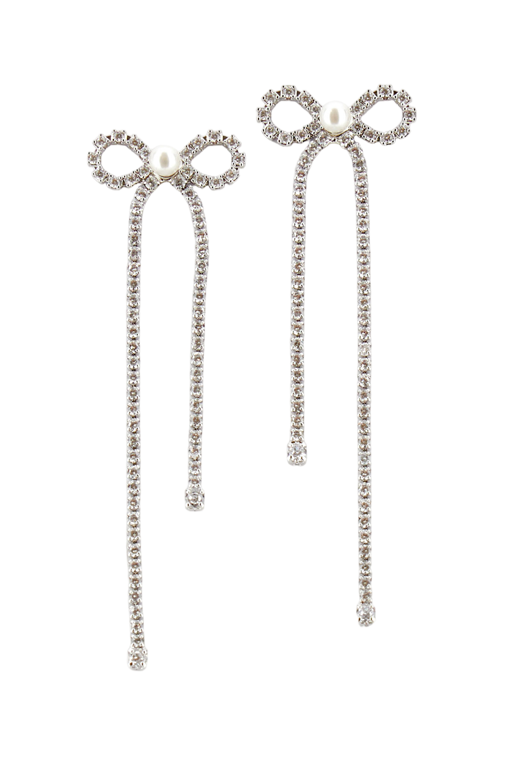 Crystal Droplet Bow Earrings