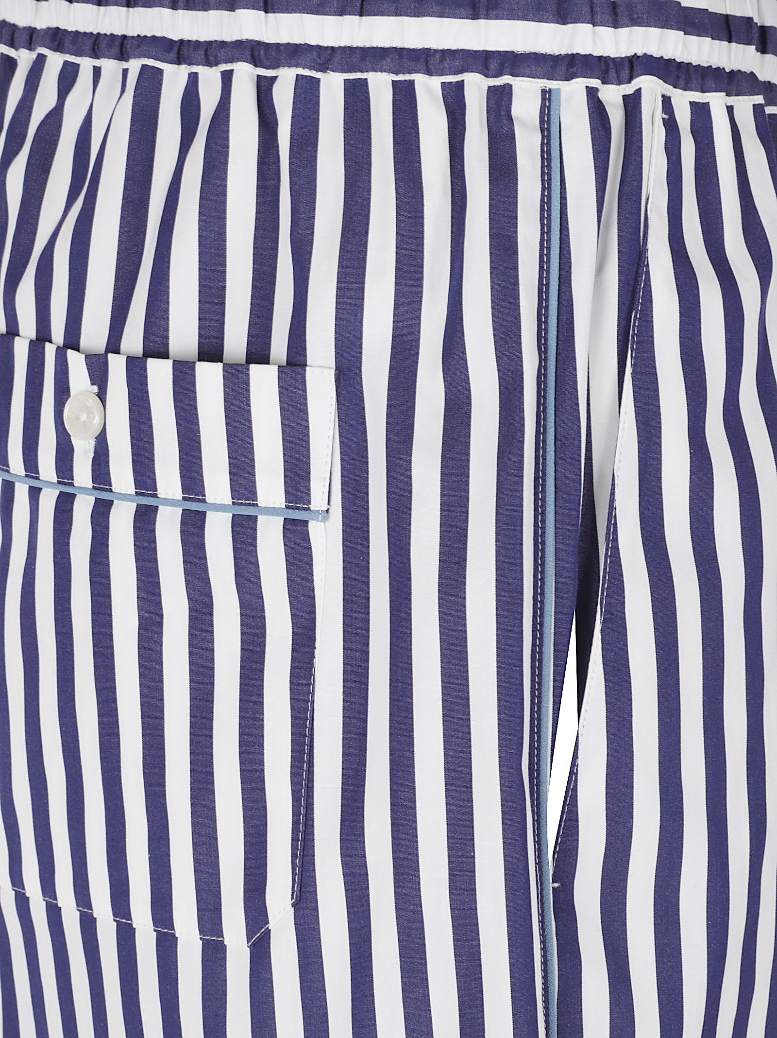 Vertical Striped Bermuda Shorts In Cotton-Silk Blend