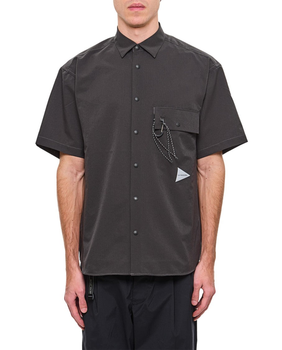 Short Sleeve Button-Down Shirt With Welt Pocket