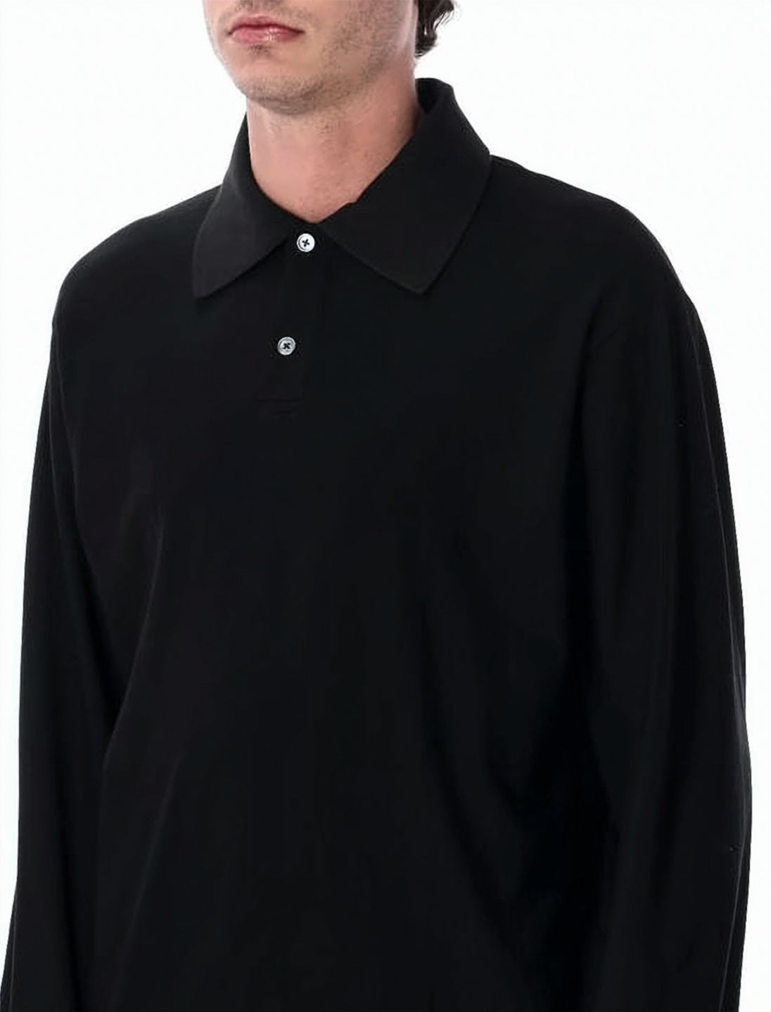 Long Sleeve Polo Shirt with Classic Collar and Design