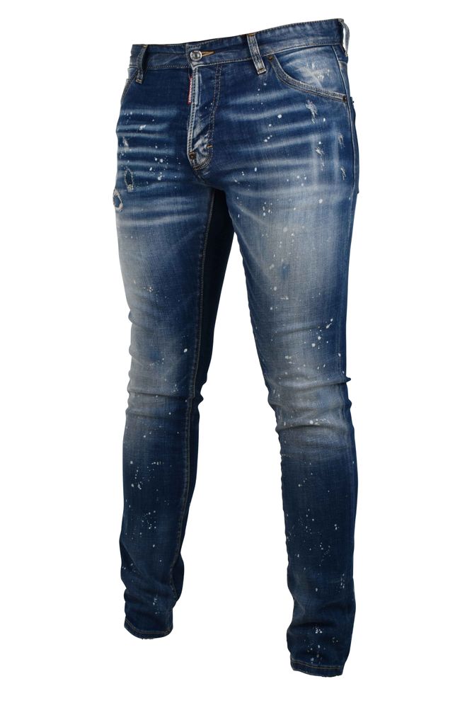 Slim-Fit Distressed Denim Jeans with Signature Details