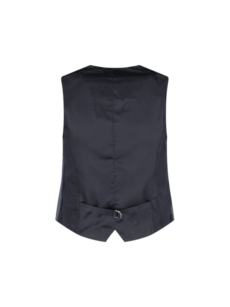 Gilet With Adjustable Back Strap And Asymmetrical Hemline
