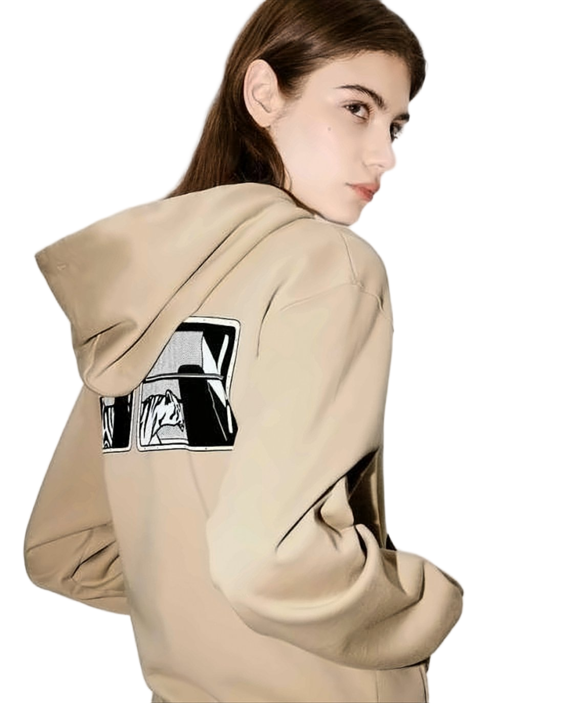 Beige Graphic Print Kenzo Hoodie