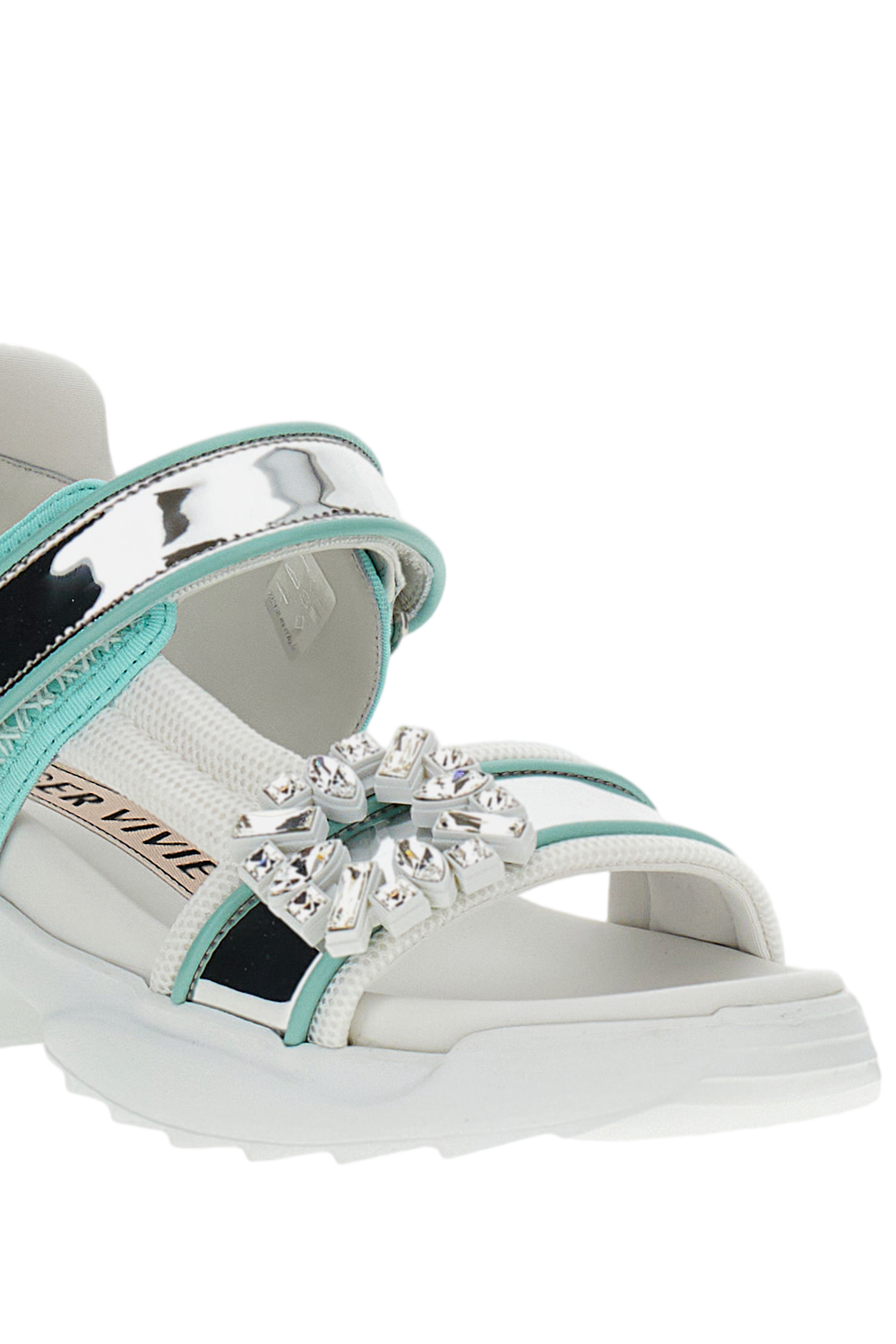 White Sandals with Crystal Embellished Straps