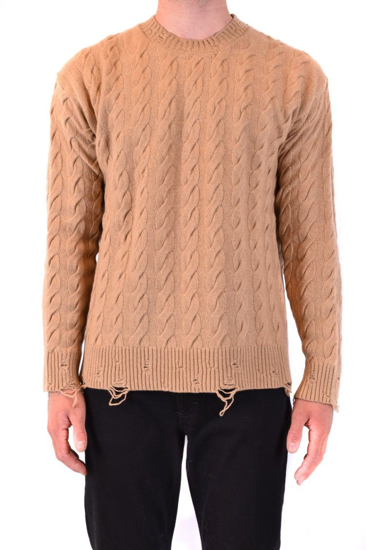 Classic Cable Knit Sweater In Camel Tone