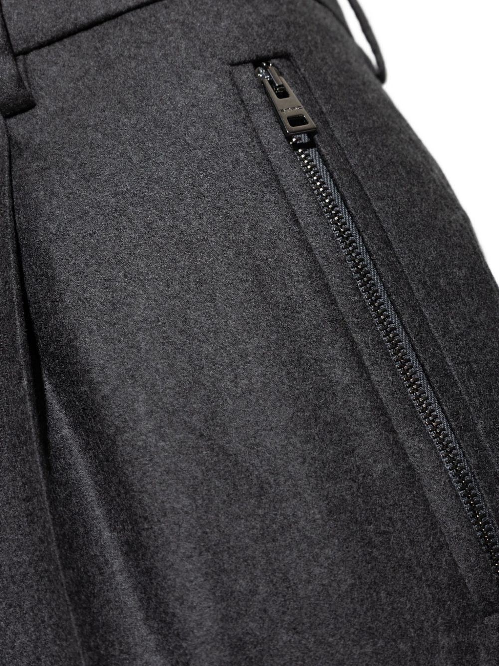 Grey Wool Flannel Trousers