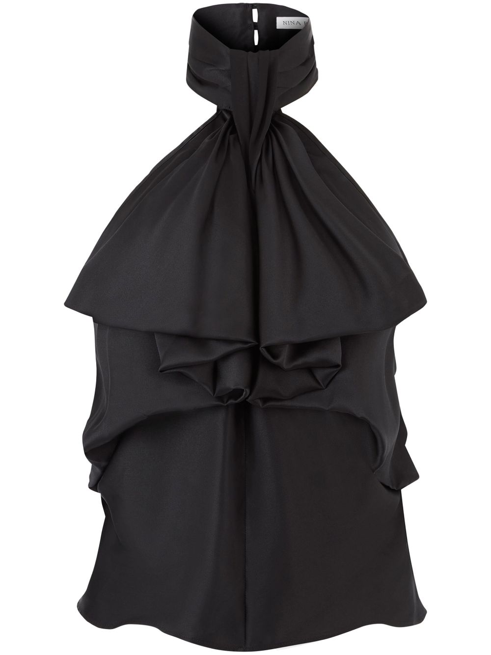 Ruffled Halterneck Top in Silk Blend