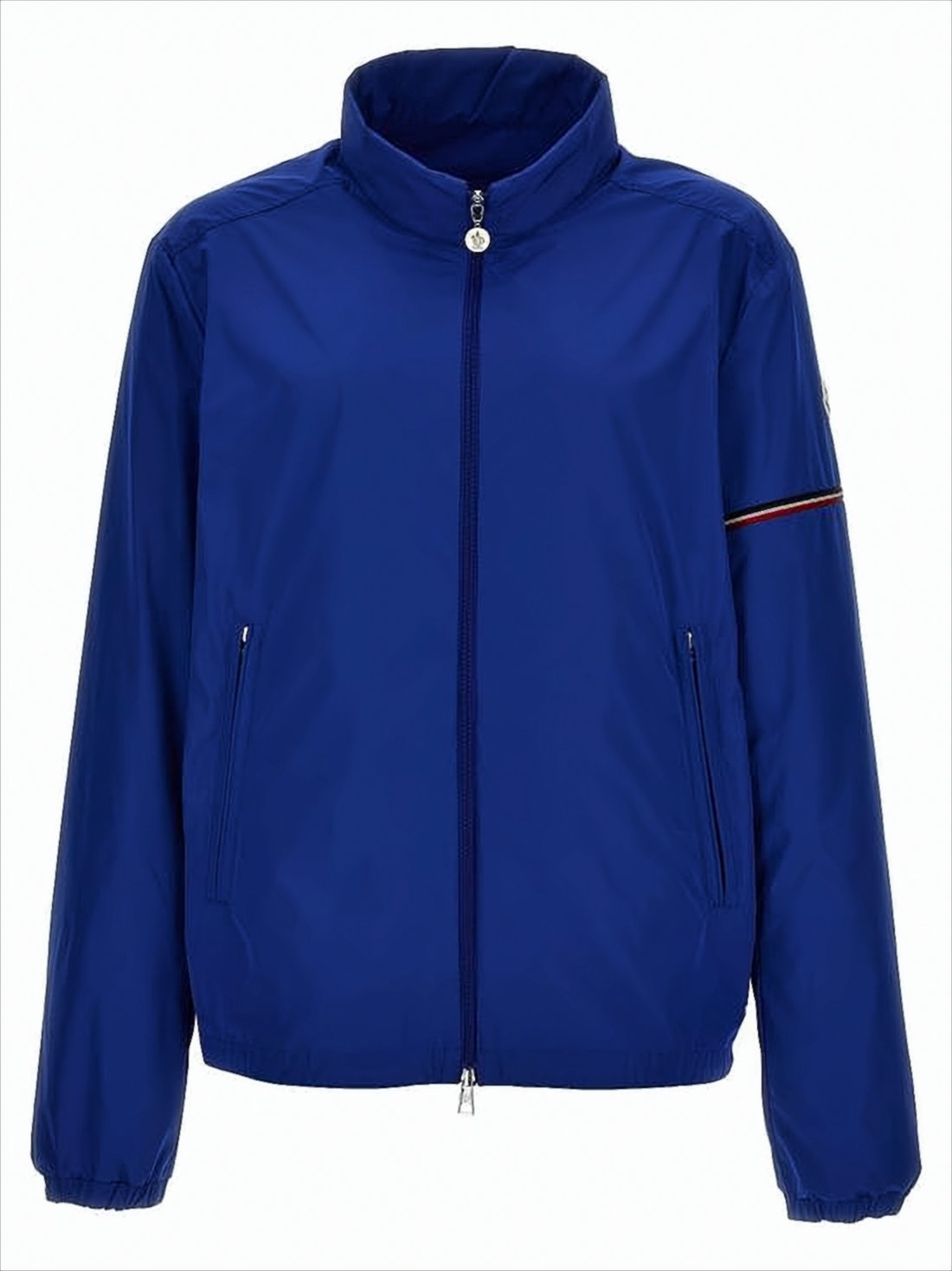 Stand Collar Blue Polyester Moncler Jacket