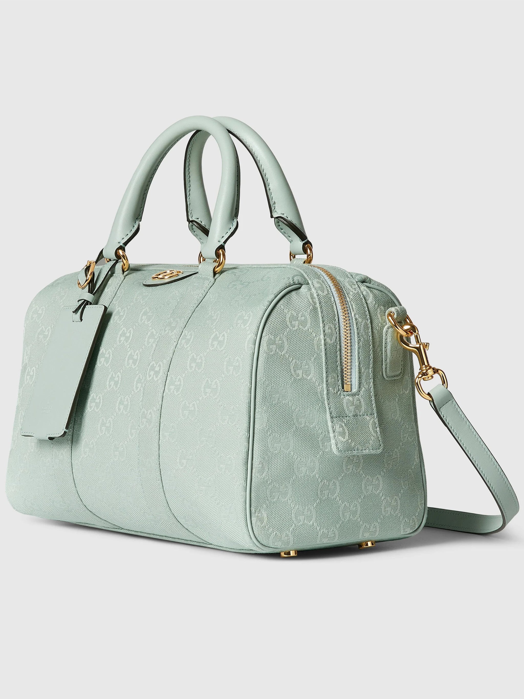 Mint Green Ophidia Structured Monogram Handbag