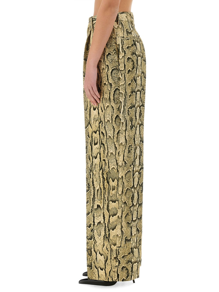 Textured Wide-Fit Jacquard Pants
