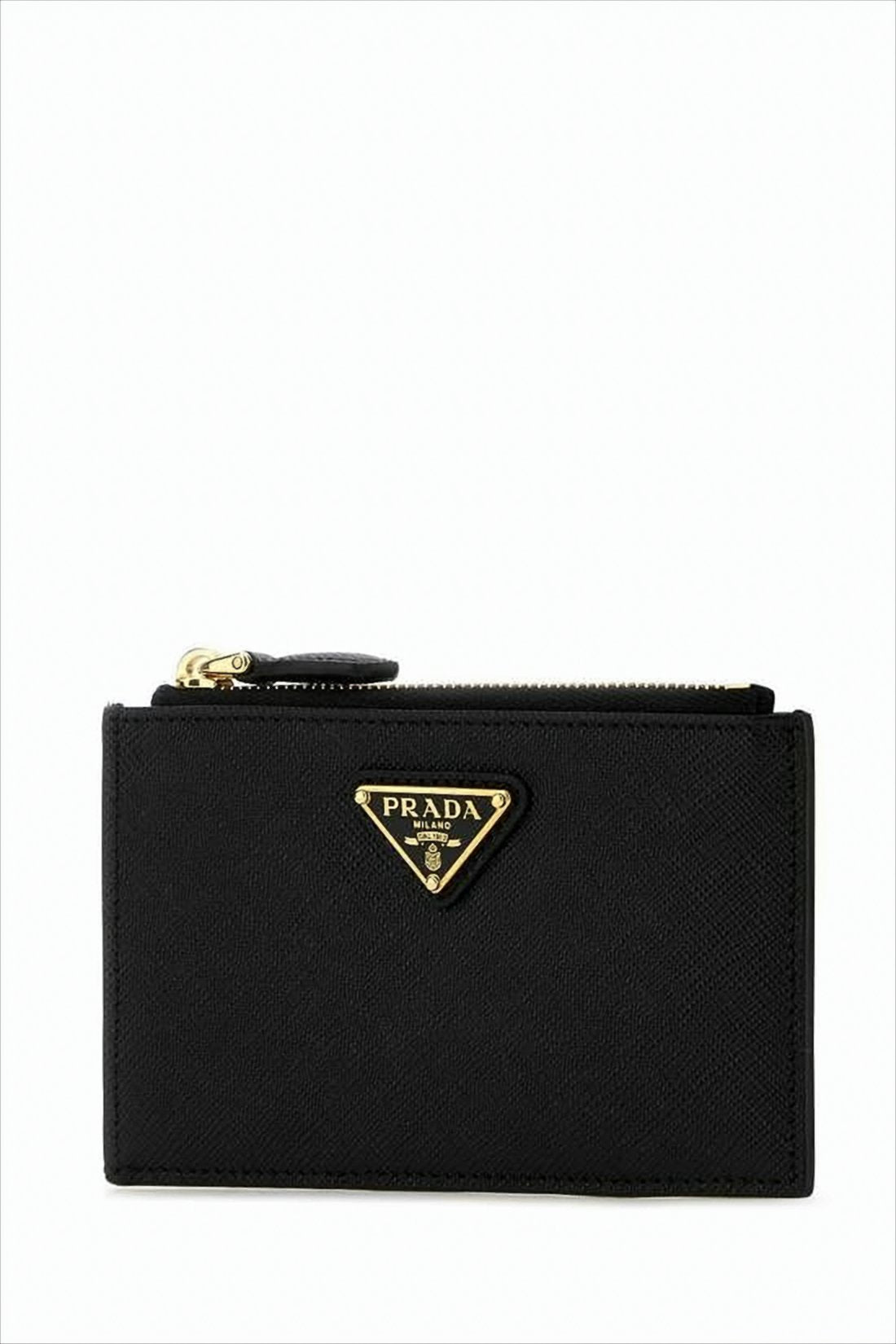 Textured Leather Wallet with Zippered Closure