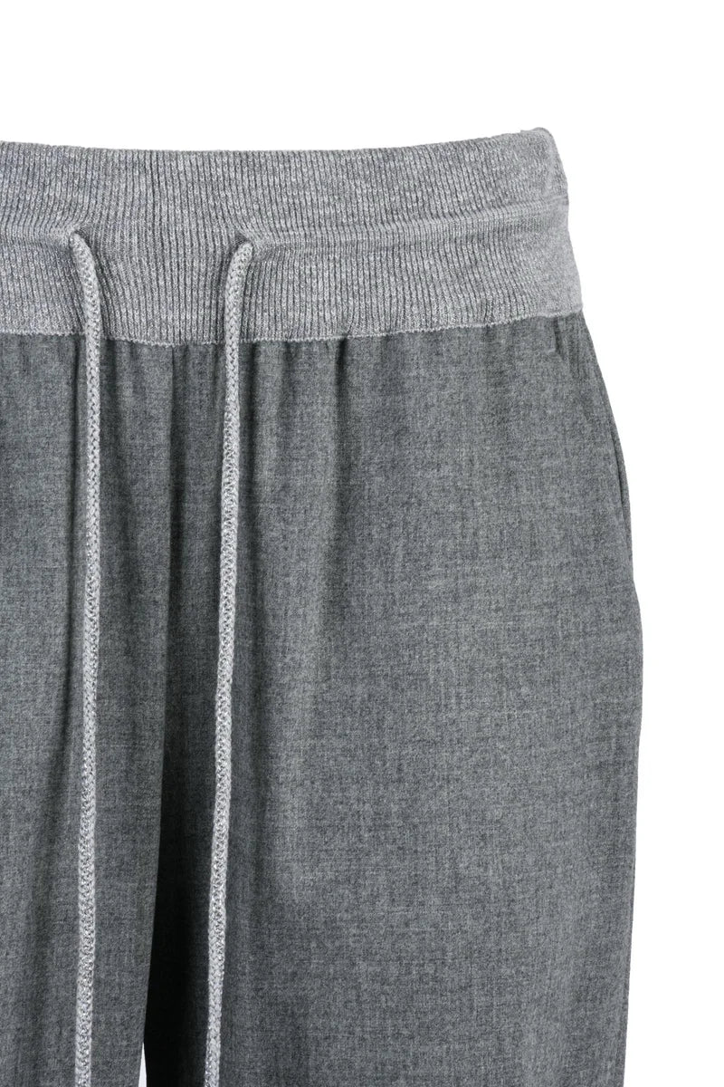 Grey Stretch Wool Cashmere Pants
