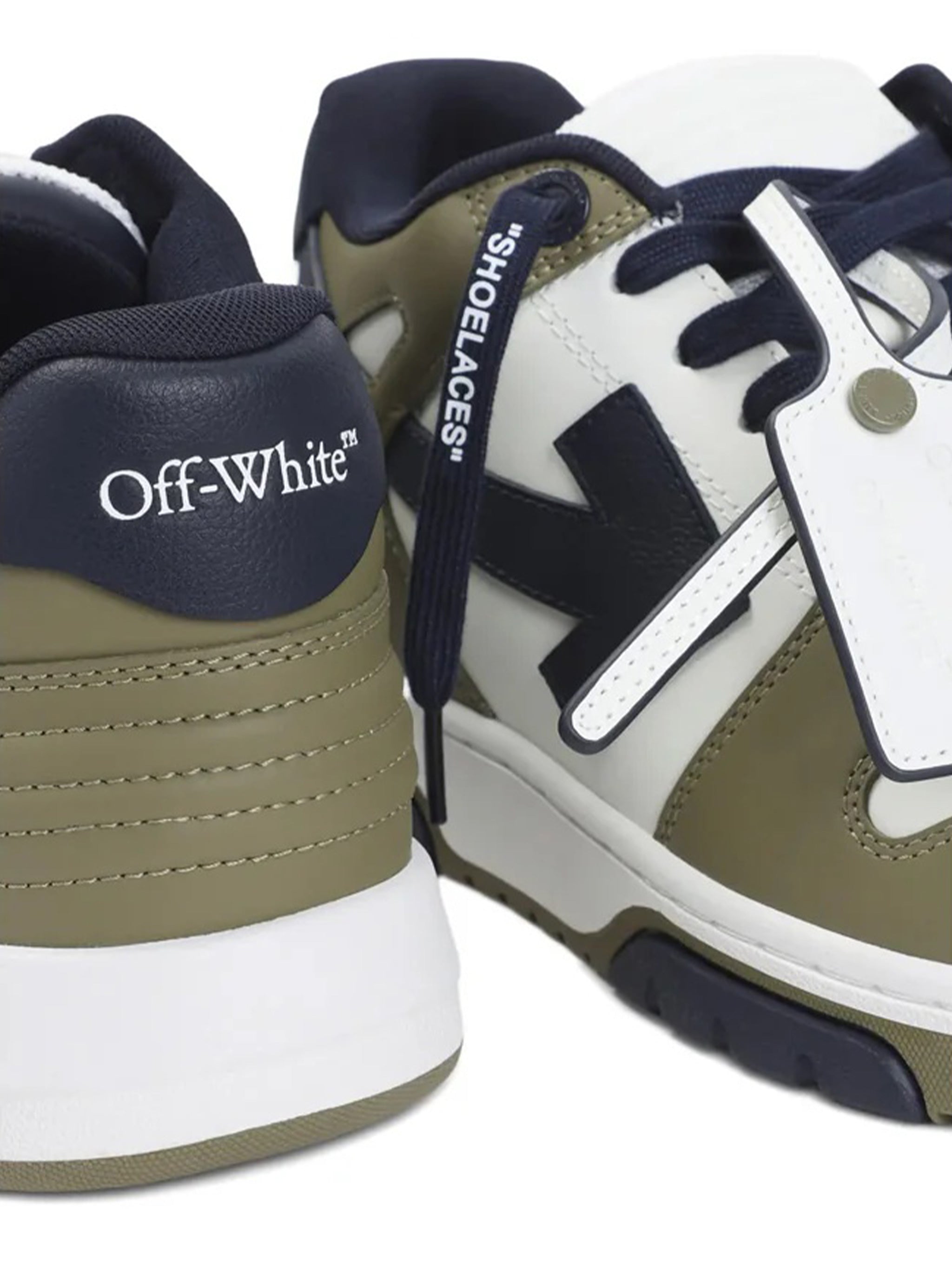 Olive/White Out Of Office Leather Sneakers