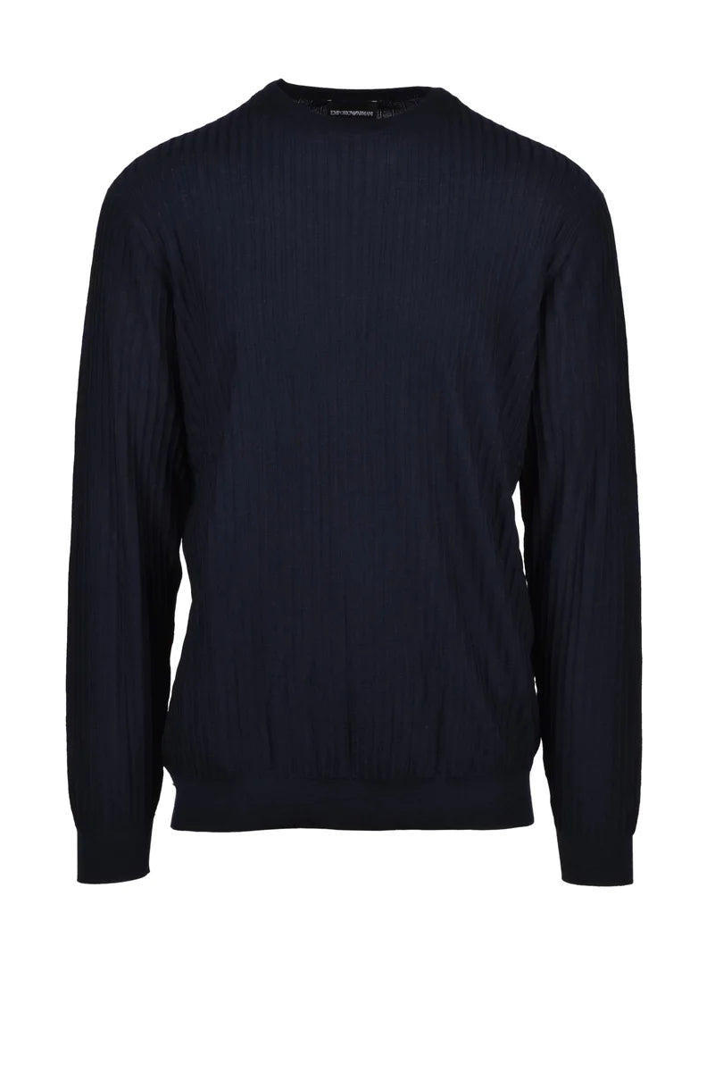 Wool Crew Neck Sweater - Blue