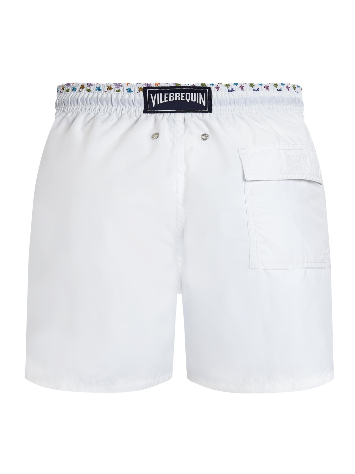 Swim Shorts with Multicolor Turtle Embroidery