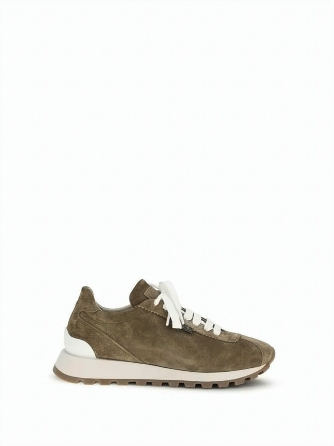 Shiny Tab Detail Suede Running Sneakers