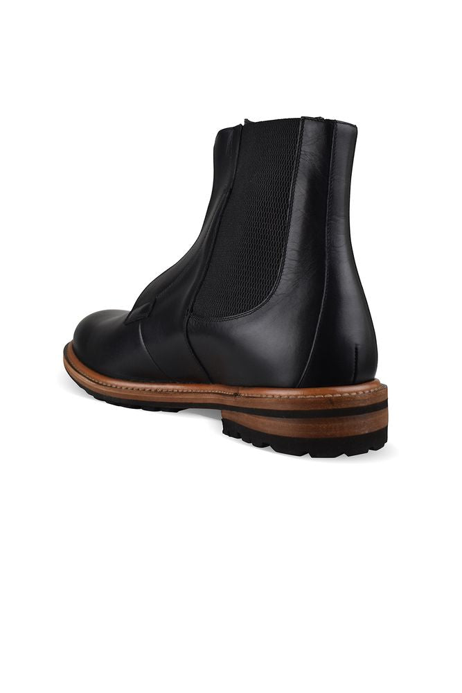 Black Leather Chelsea Boots