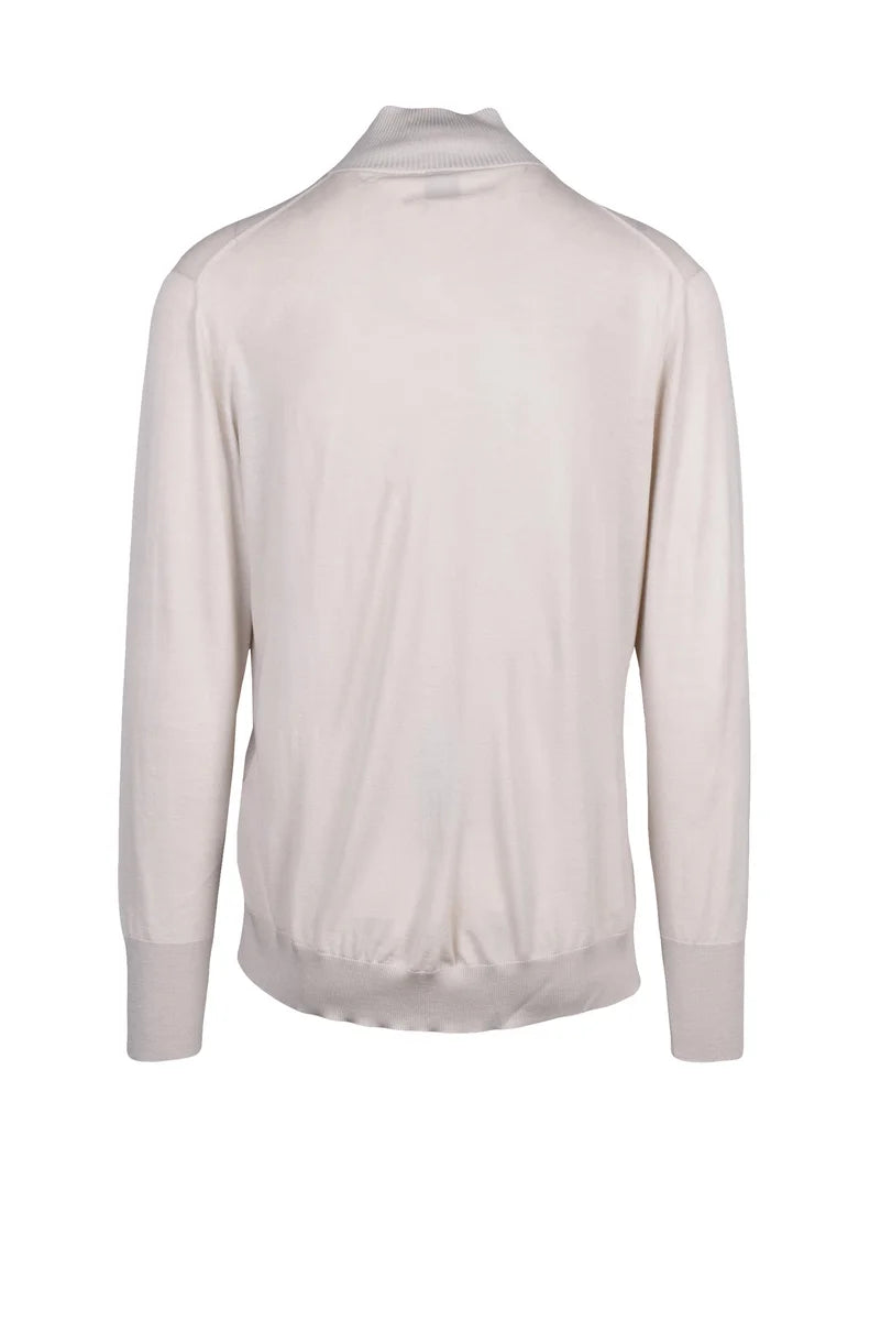 Zip Cardigan Wool - Beige