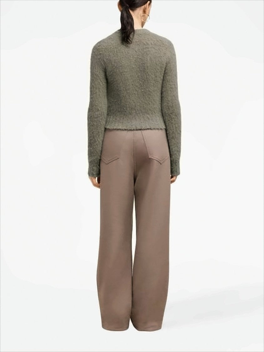 Cropped Sweater with Fuzzy Texture