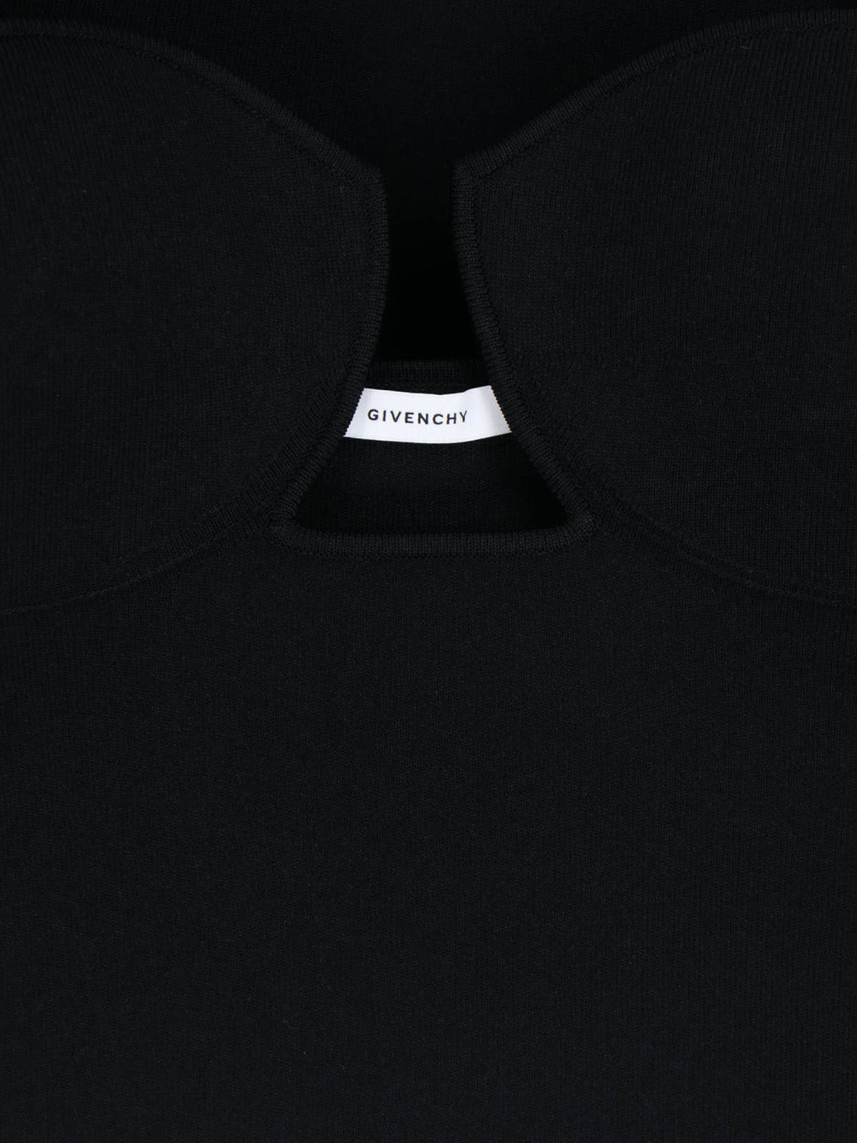 Black Cutaway Viscose Blend Mini Dress