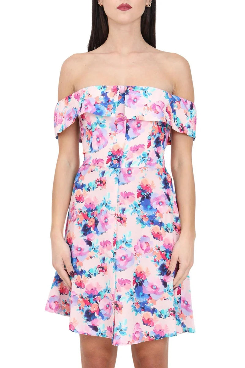 Short Dress - Pink/Sky Blue