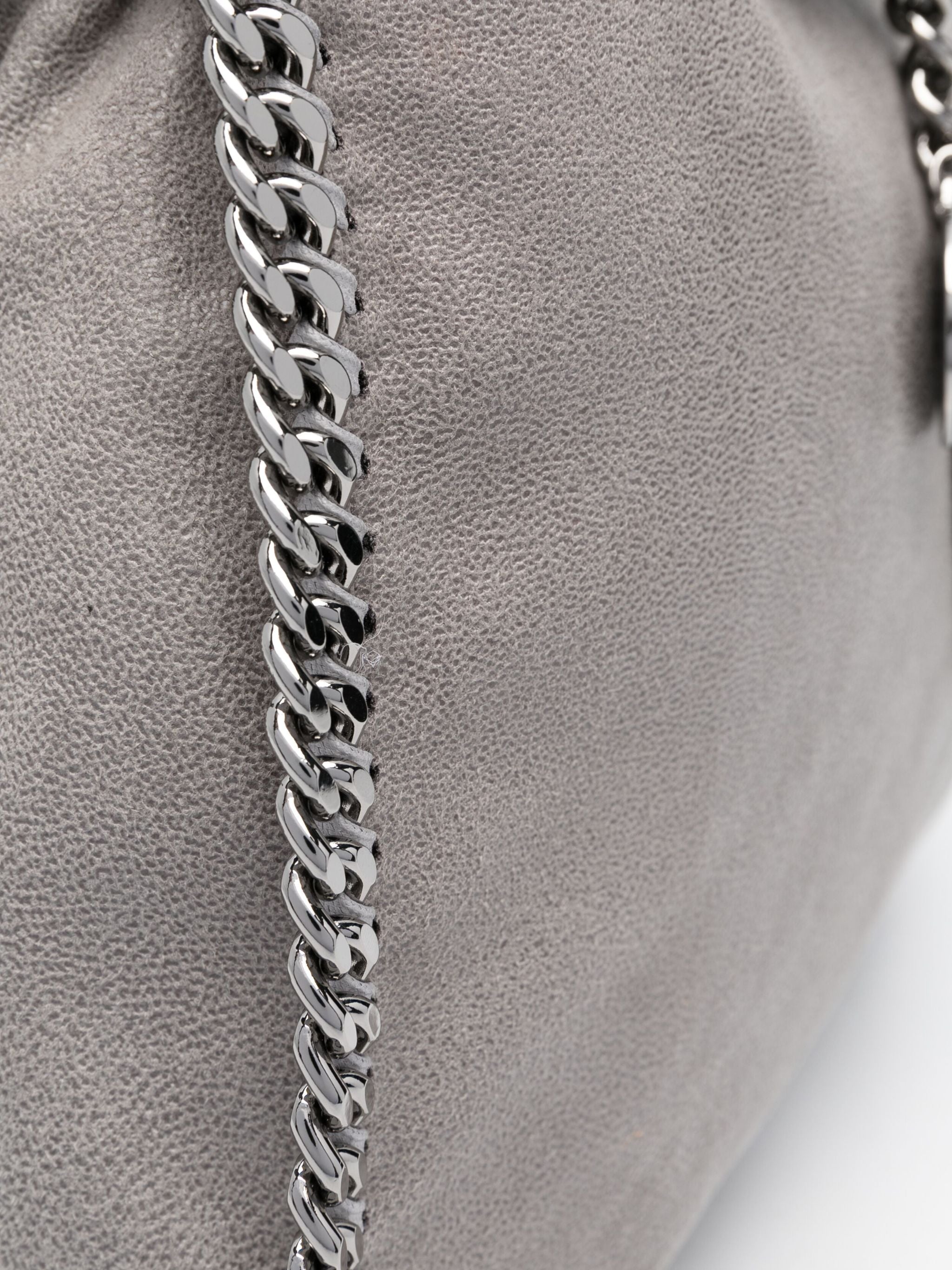 Soft-Texured Shoulder Bag With Silver-Tone Chain Trim