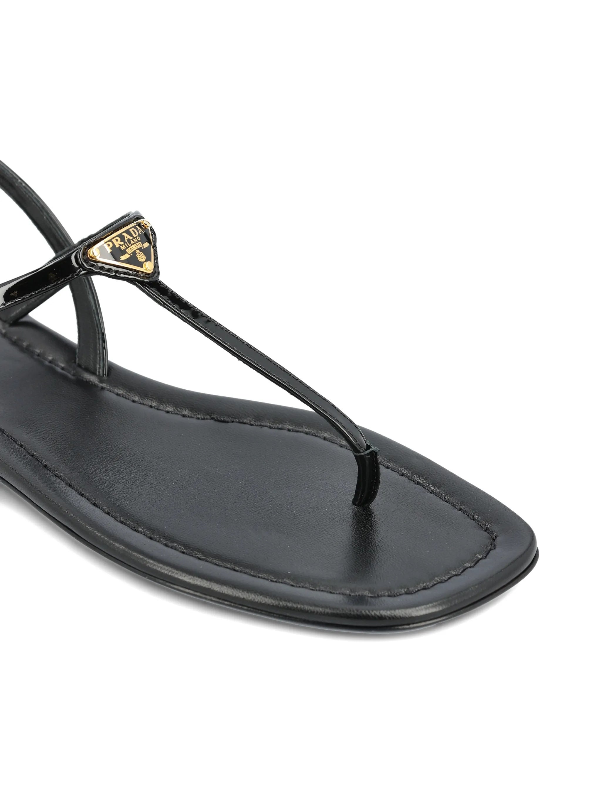 Minimalist Black Flat Leather Sandals
