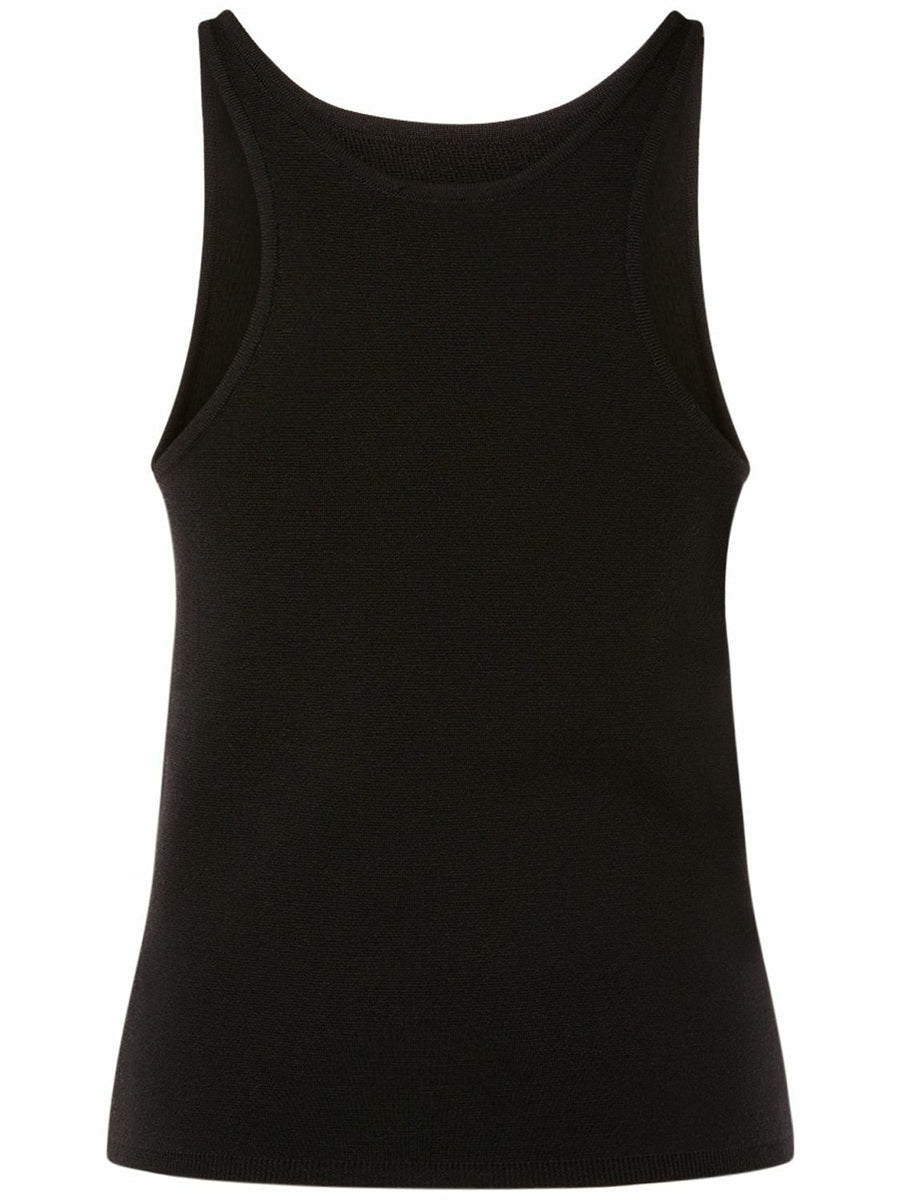 Fitted Sleeveless Top with Round Neckline